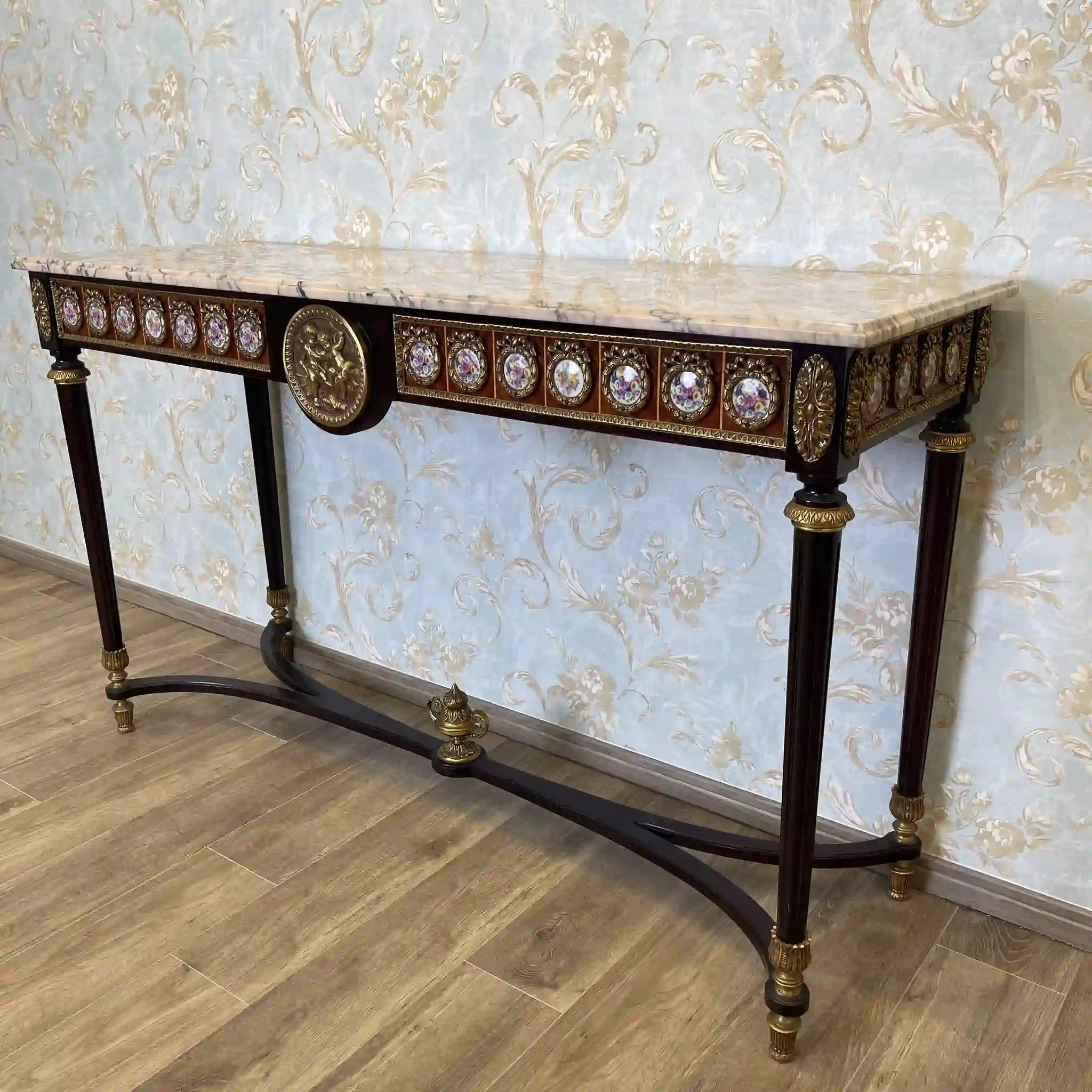 [Vintage] Console table / Mariner / Louis XVI style / 20th century / Marble / Spain / Fluted legs