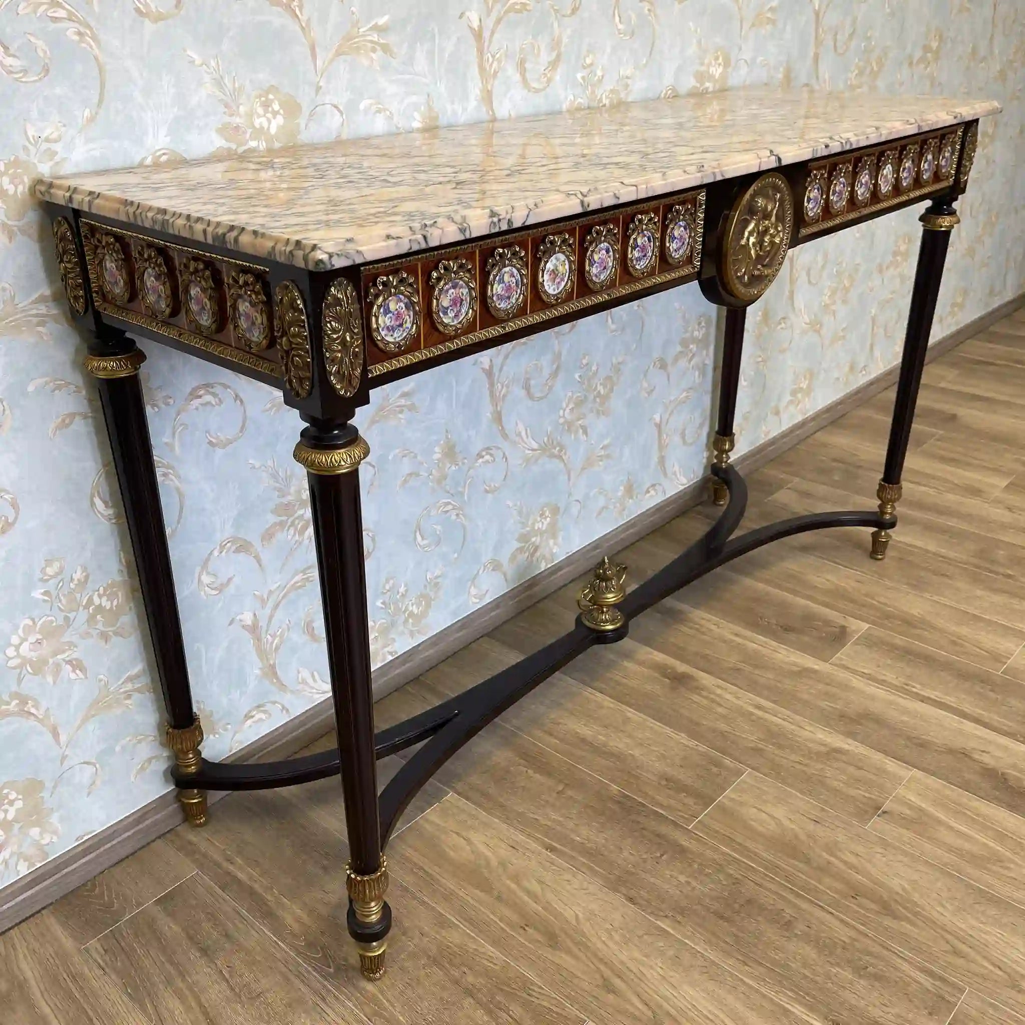 [Vintage] Console table / Mariner / Louis XVI style / 20th century / Marble / Spain / Fluted legs
