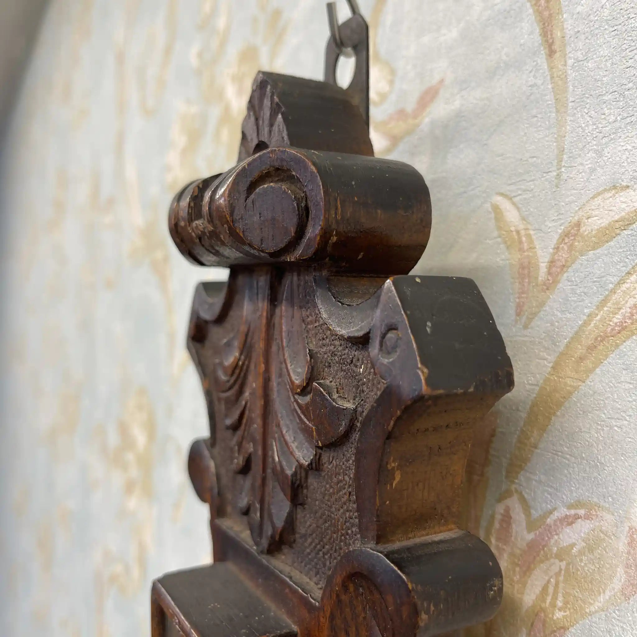 [Vintage] Aneroid barometer / Victorian style / Around 1900s (estimated) / Oak / England / With thermometer