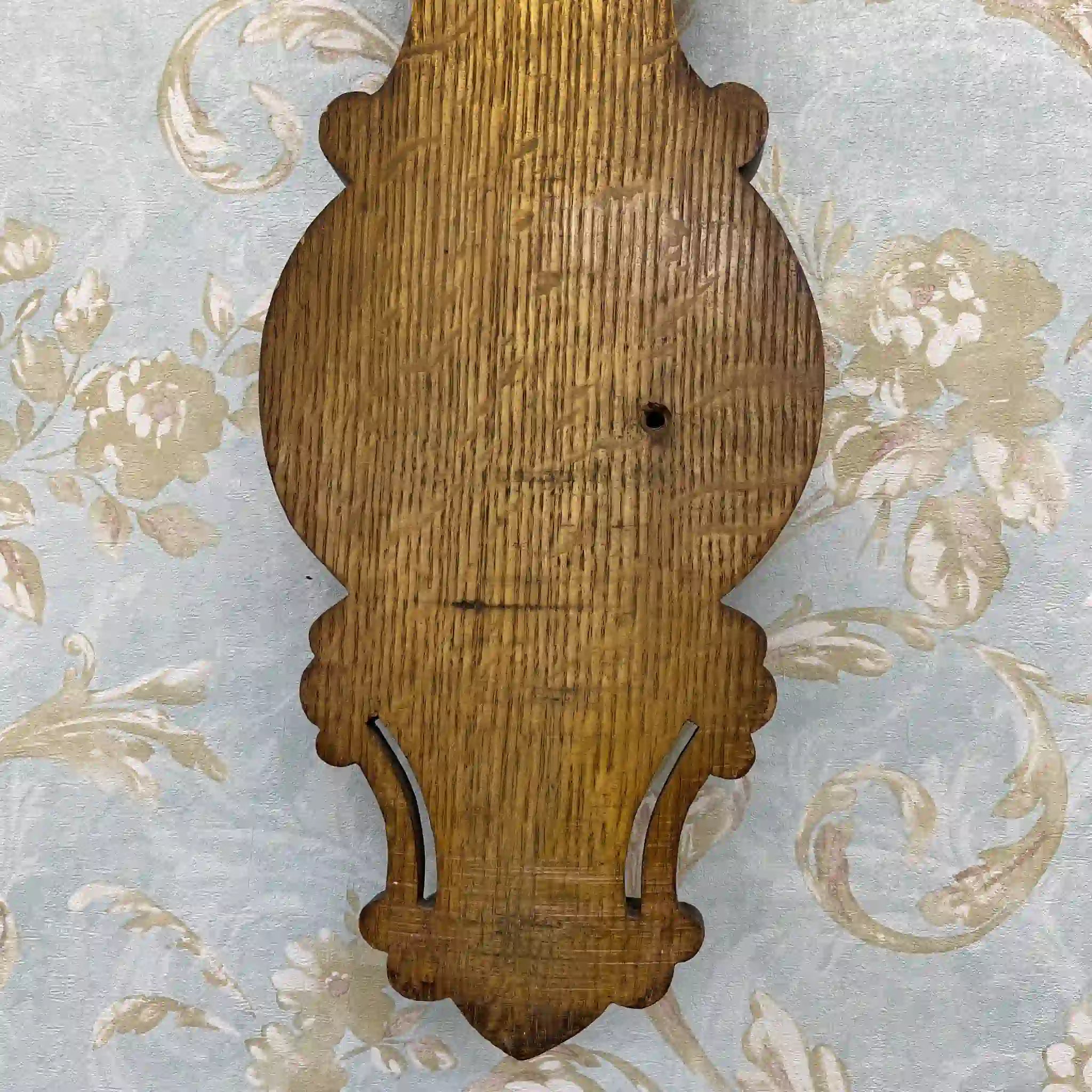 [Vintage] Aneroid barometer / Victorian style / Around 1900s (estimated) / Oak / England / With thermometer