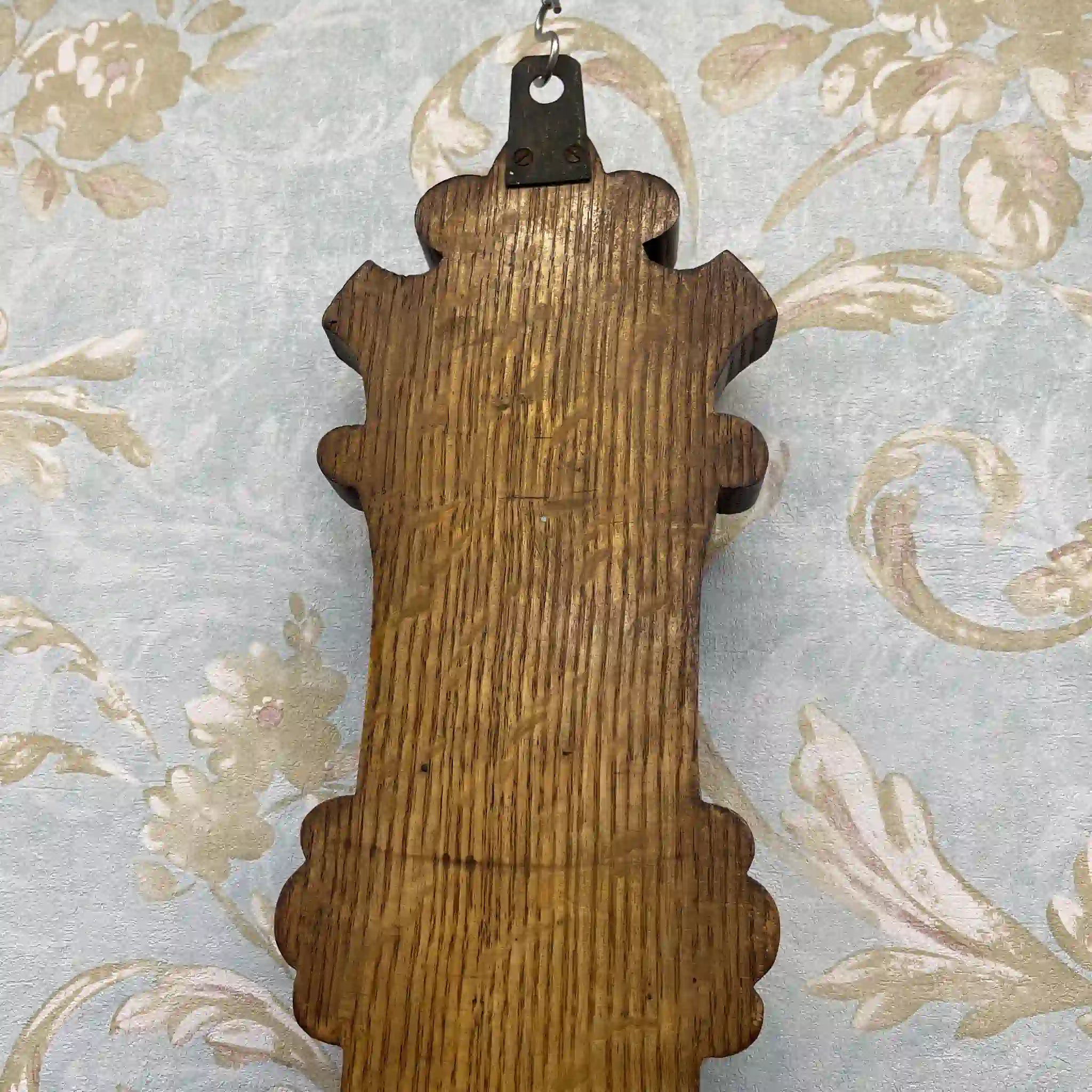 [Vintage] Aneroid barometer / Victorian style / Around 1900s (estimated) / Oak / England / With thermometer