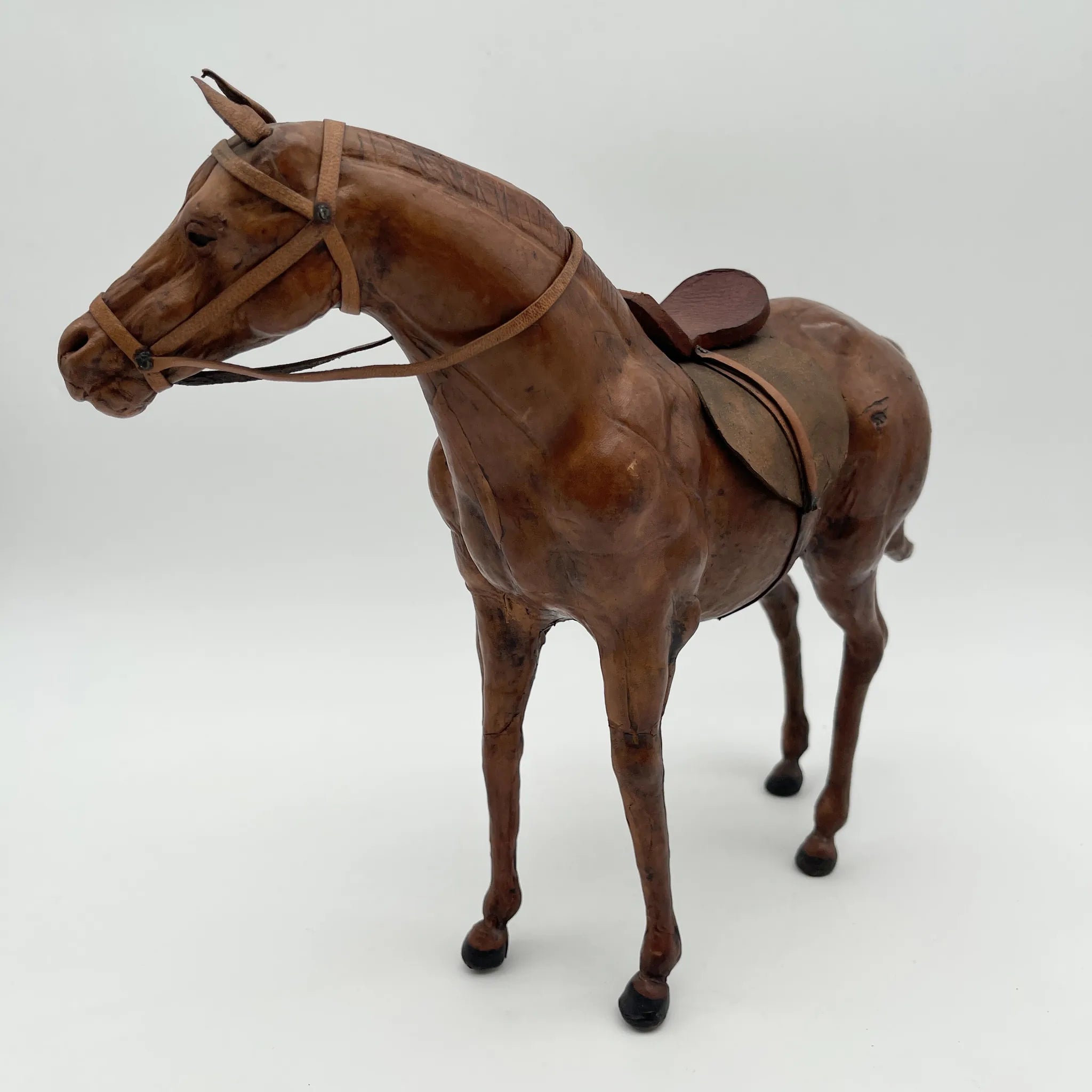 【ビンテージ】 オブジェ / 「馬」 / 1970年代（推定） / 本革 / ヨーロッパ / ハンドステッチ, フルグレインレザー