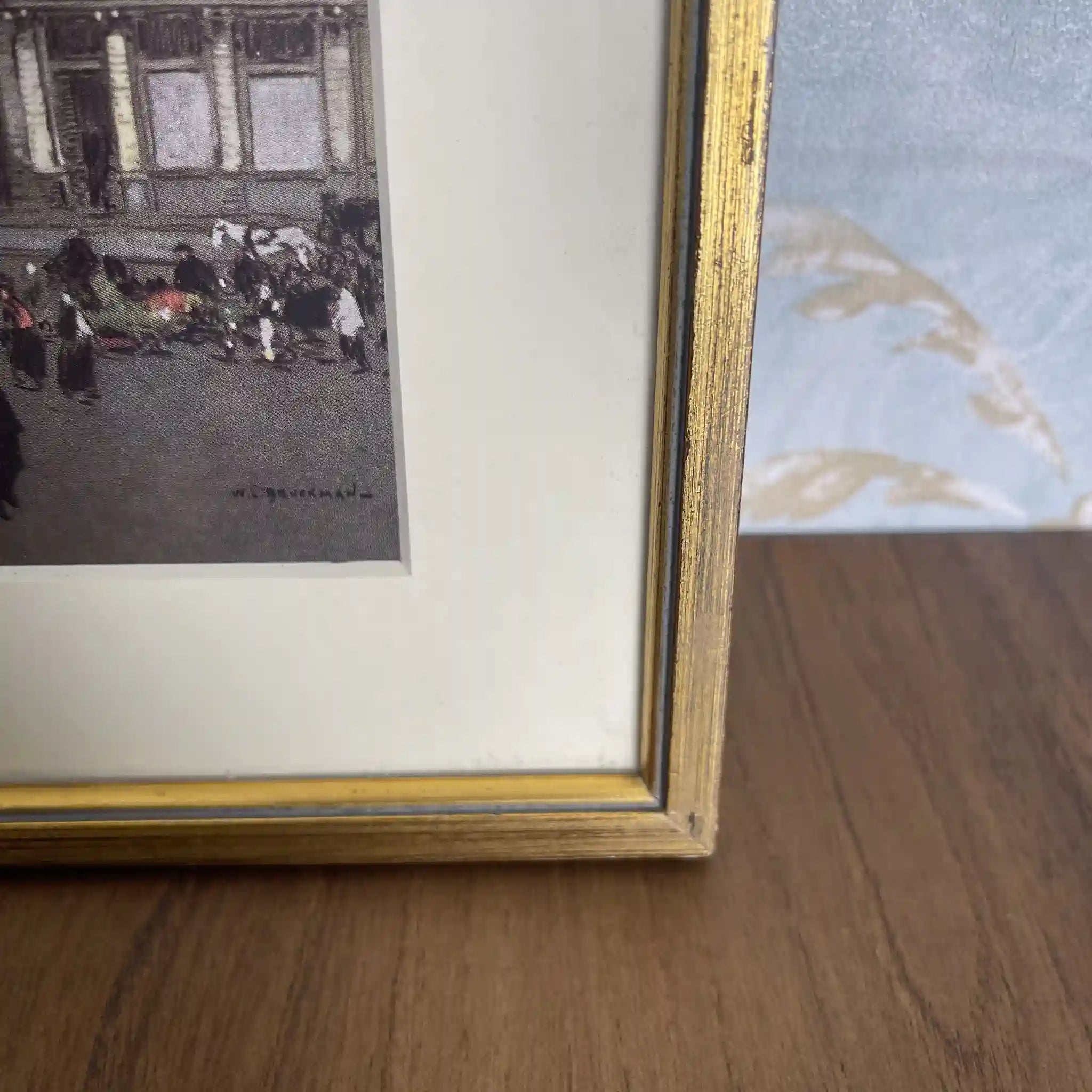 【复古】复制品/ w.l. BRUCKMAN /“Bruxelles / Grand Place”（布鲁塞尔的Grand plus） / 20世纪初（推测）/纸/英国/ 爱德华迪恩框架