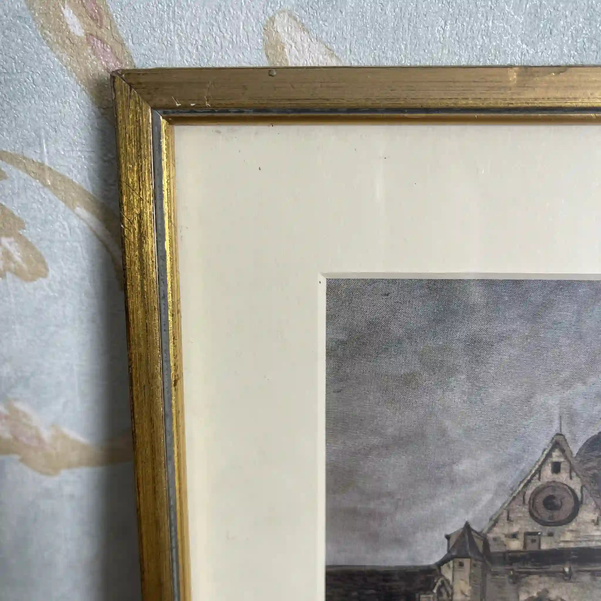 【复古】复制品/ w.l. BRUCKMAN /“Louvain / The Cathedral”（鲁汶大教堂/圣彼得教堂）/ 20世纪初（推测）/纸/英国 爱德华迪恩框架