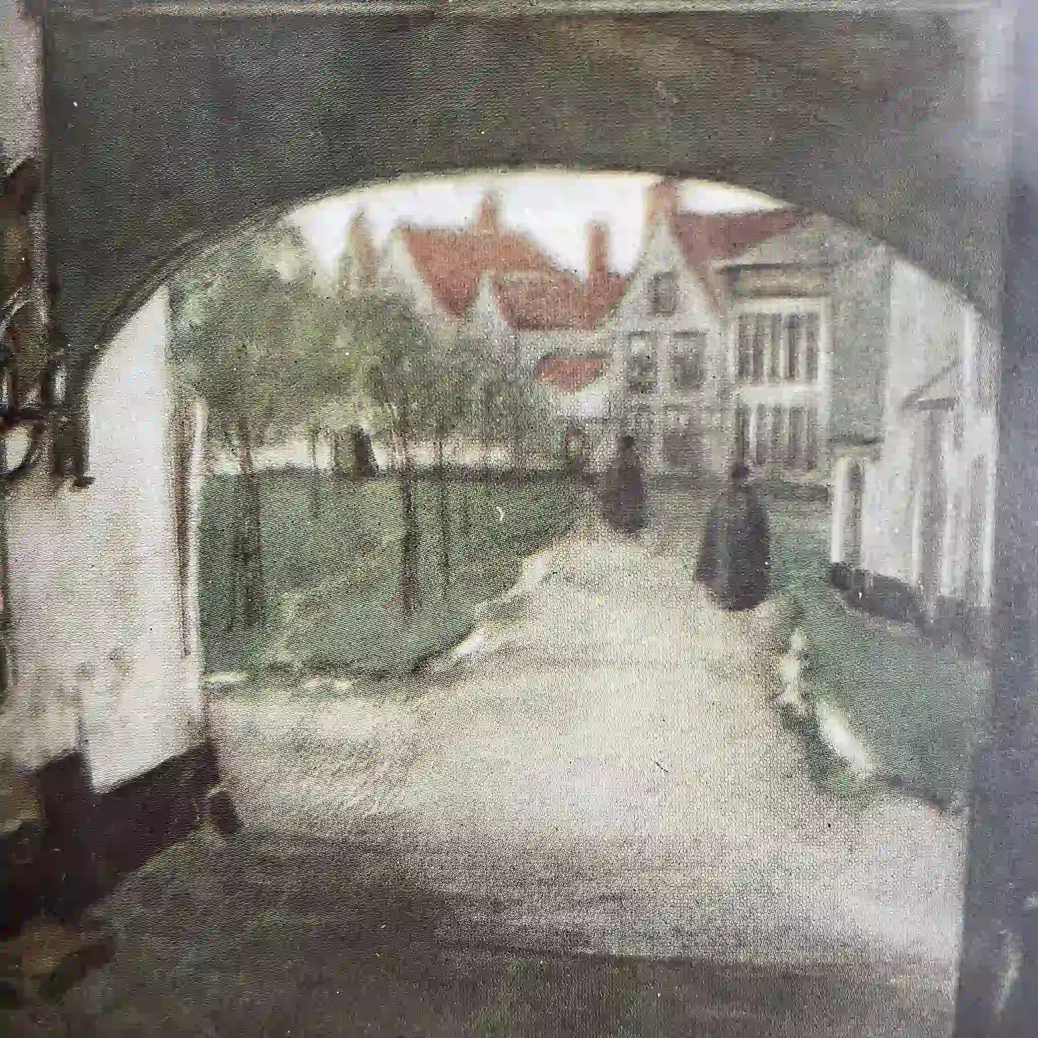 【复古】复制品/ w.l. BRUCKMAN /“Bruges / Entrance to Beguinage”/ 20世纪初（推测）/纸/英国/ 爱德华迪恩框架