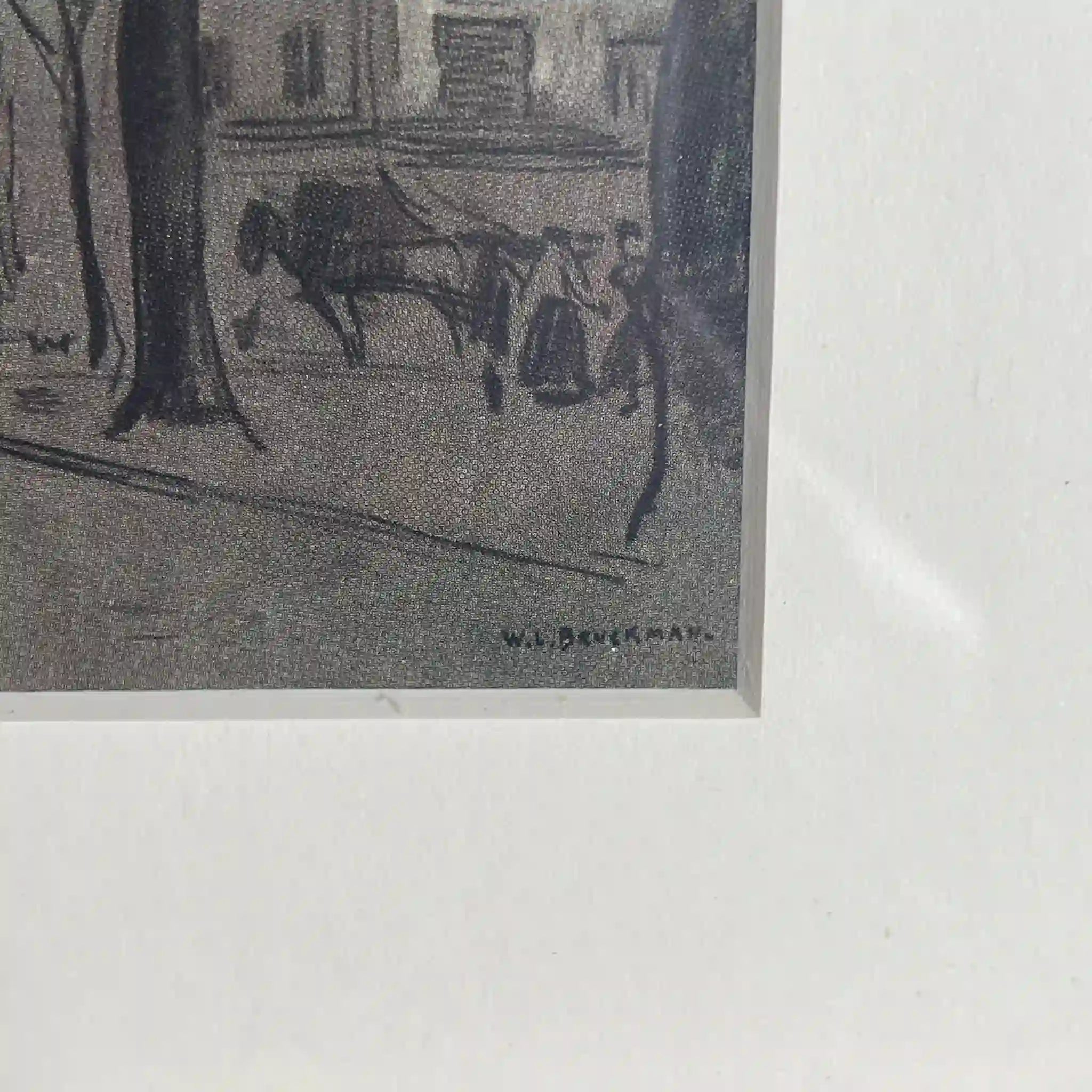 【复古】复制画/ w.l. BRUCKMAN /“Antwerp / The Cathedral”（安特卫普/圣母大教堂）/ 20世纪初（推测）/纸/英国/ 爱德华迪恩框架