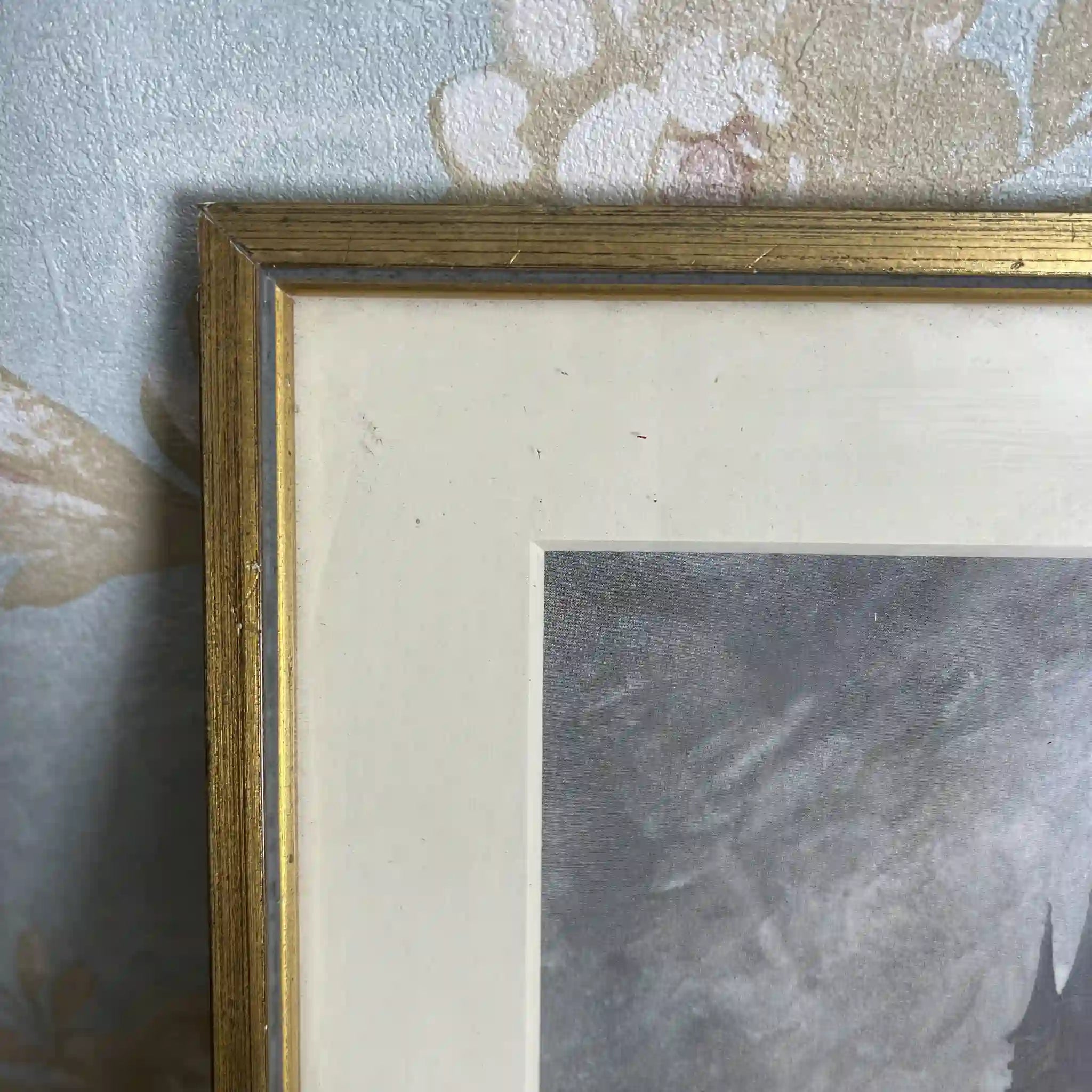 【复古】复制画/ w.l. BRUCKMAN /“Courtrai / The Market Place”/ 20世纪初（推测）/纸/英国/爱德华框架