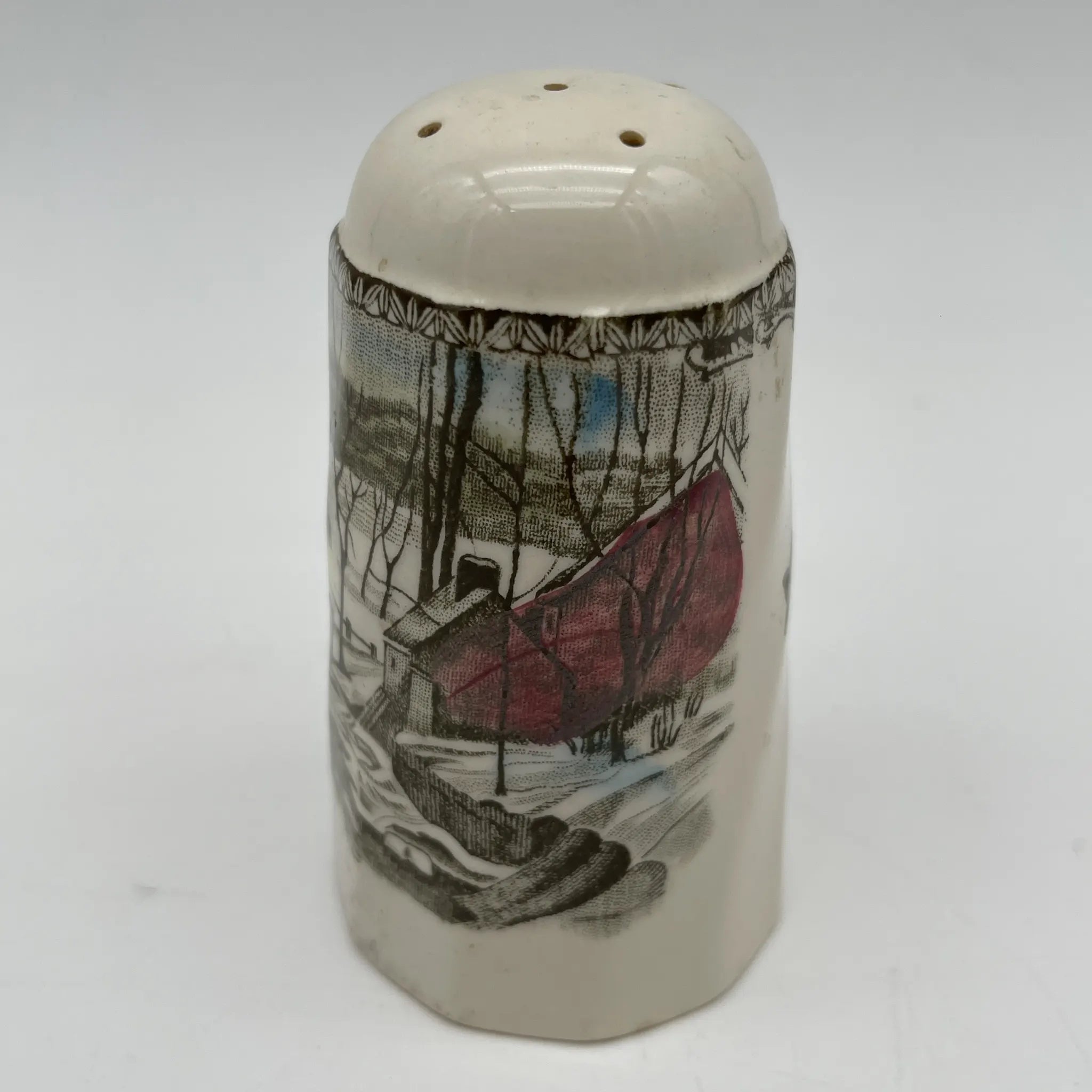 【ビンテージ】 ソルトシェーカー / Johnson Brothers（ジョンソンブラザーズ) / The Friendly Village / 推定1950-1970年代 / アイアンストーン / イギリス / 銅版転写