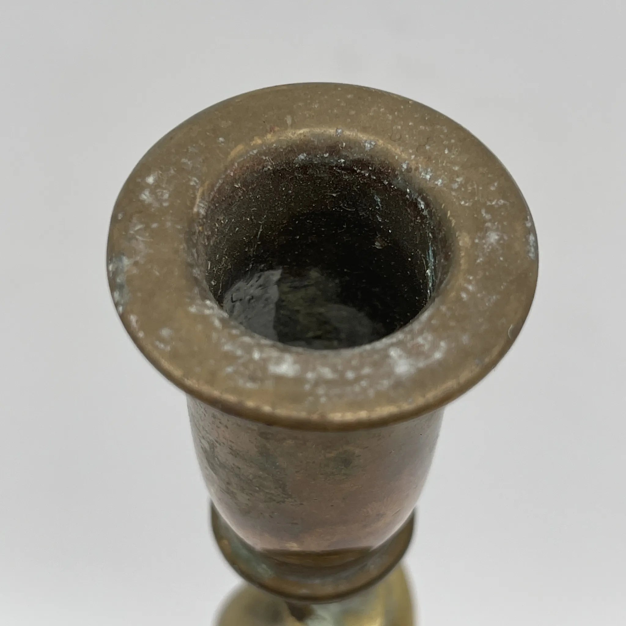 [Antique] Candle stand (candelabra) / Jacobean style / Estimated late 19th century / Brass / England / Barley Sugar Twist