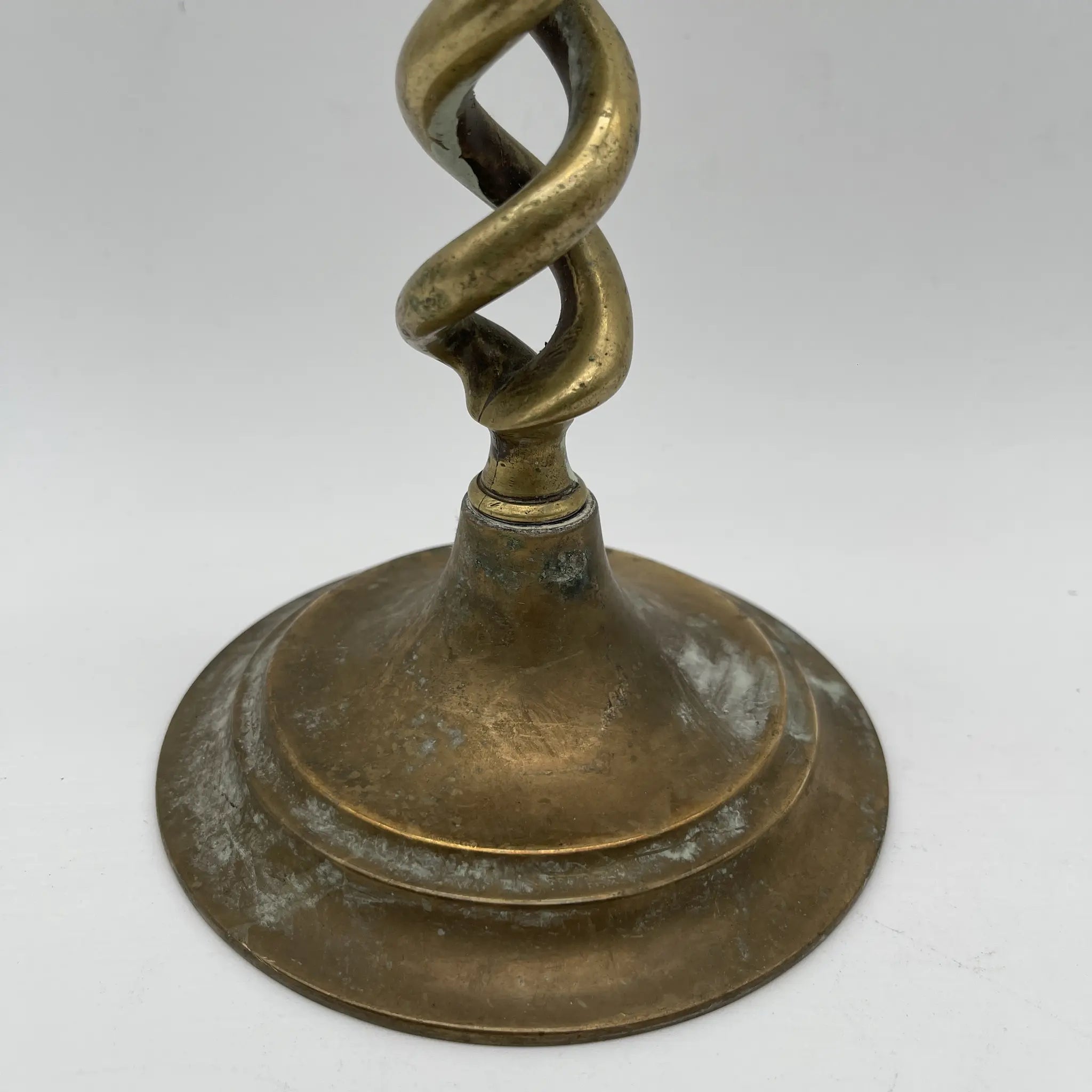 [Antique] Candle stand (candelabra) / Jacobean style / Estimated late 19th century / Brass / England / Barley Sugar Twist
