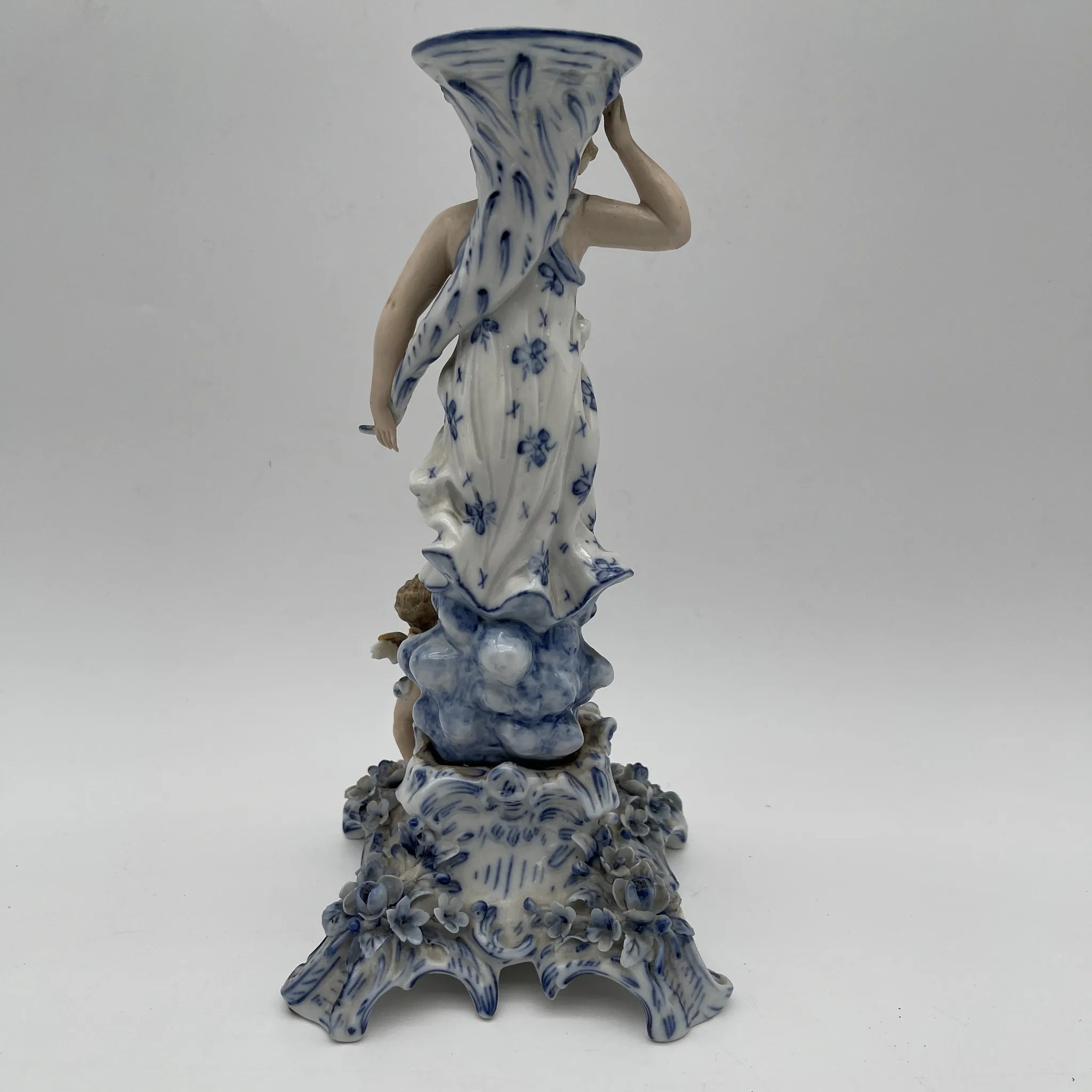 [Vintage] Candle stand (candelabra) / Estimated 1950-170s / Porcelain / England / Hand painted