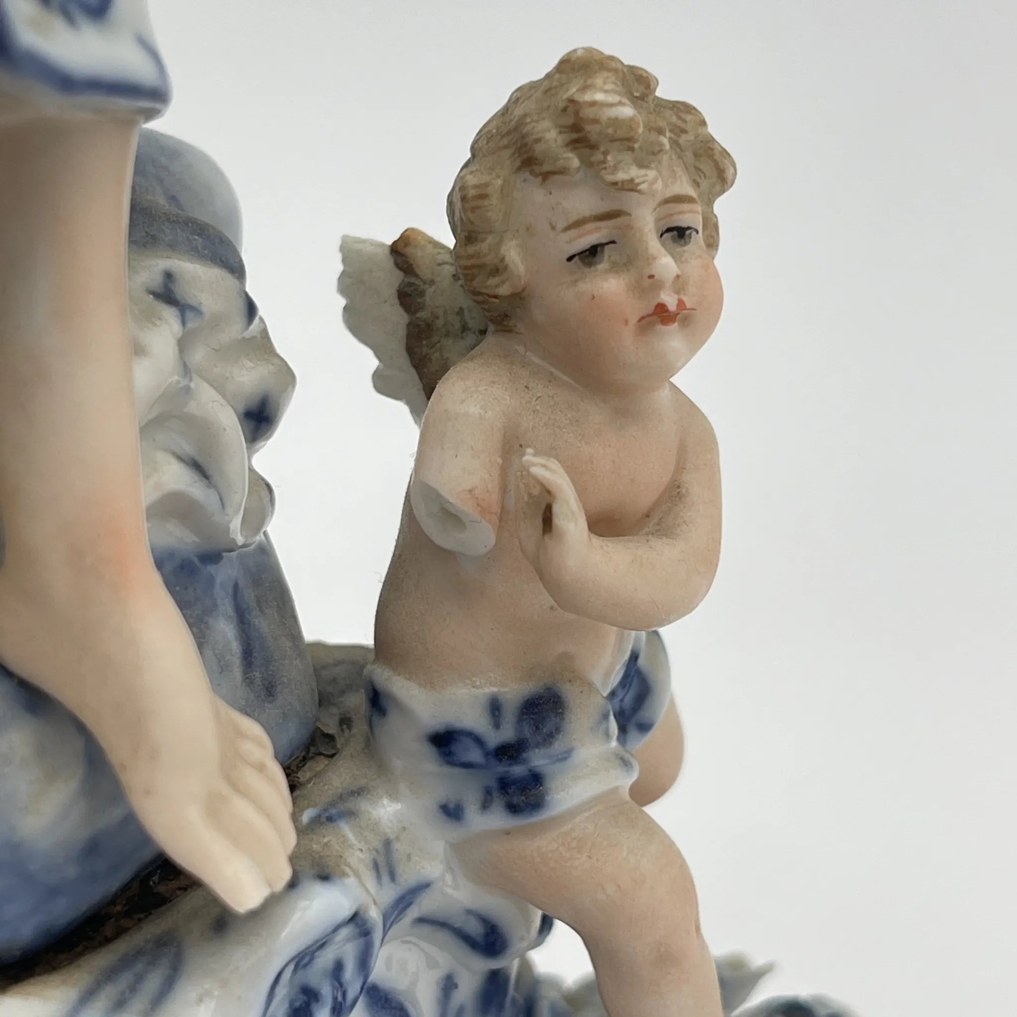 [Vintage] Candle stand (candelabra) / Estimated 1950-170s / Porcelain / England / Hand painted
