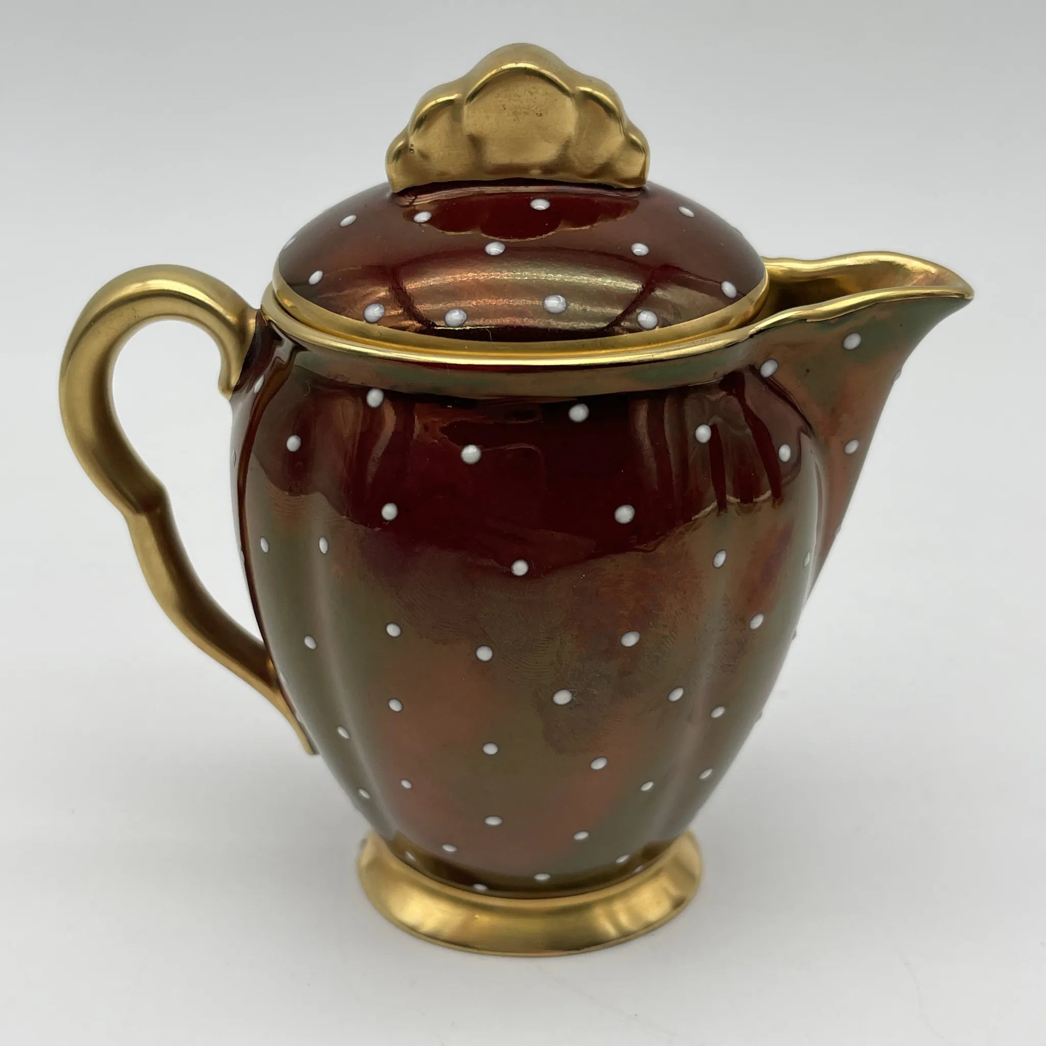 【复古】茶壶2p +杯&碟子5p +碟子1p套/ Carlton Ware（卡尔顿Ware） / Rouge Royale /推测1930-1950年代/陶器 /英国/金彩，装饰艺术