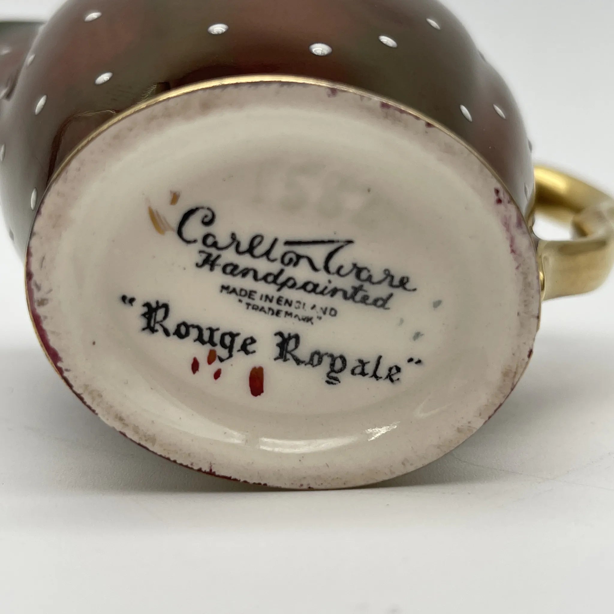 【复古】茶壶2p +杯&碟子5p +碟子1p套/ Carlton Ware（卡尔顿Ware） / Rouge Royale /推测1930-1950年代/陶器 /英国/金彩，装饰艺术