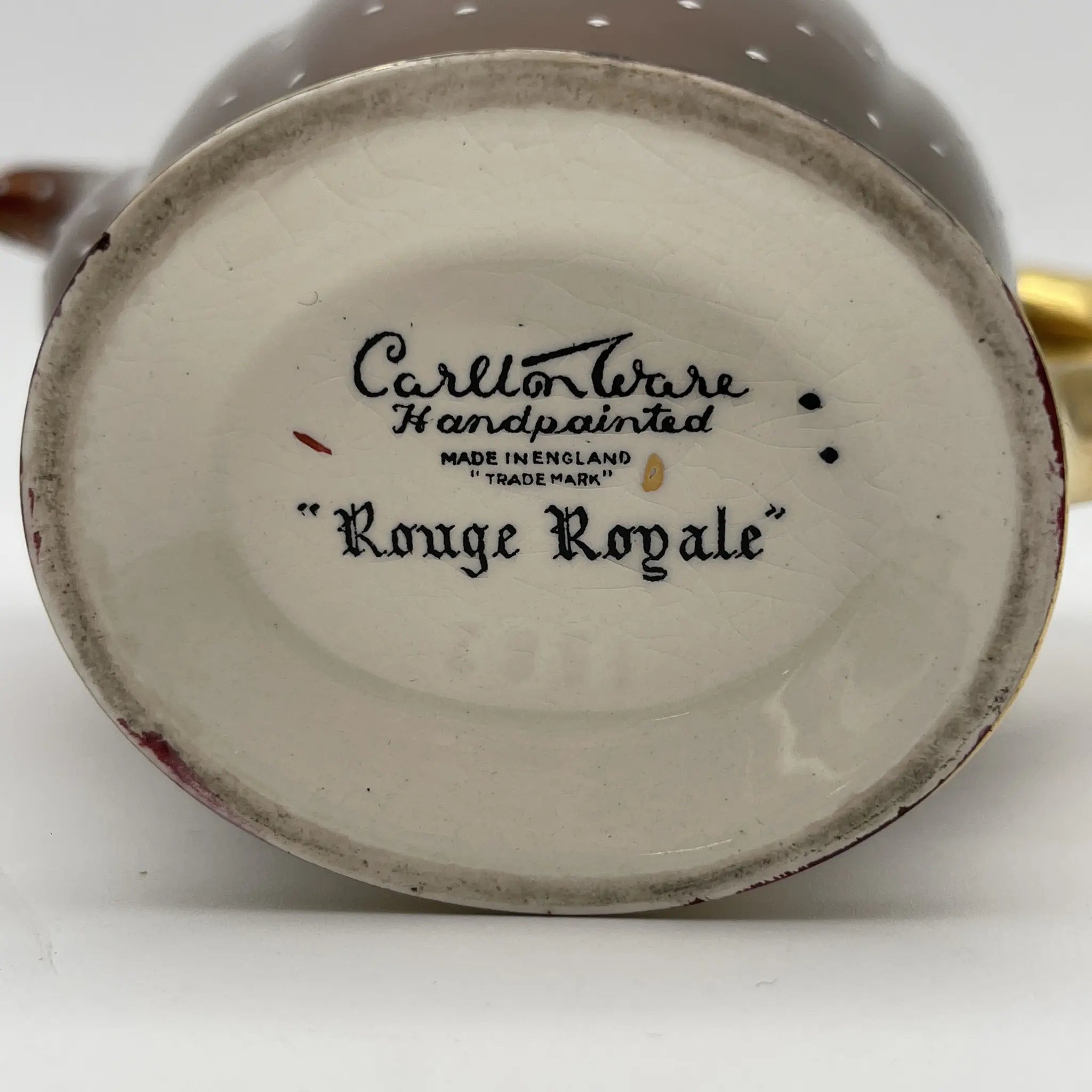 【复古】茶壶2p +杯&碟子5p +碟子1p套/ Carlton Ware（卡尔顿Ware） / Rouge Royale /推测1930-1950年代/陶器 /英国/金彩，装饰艺术