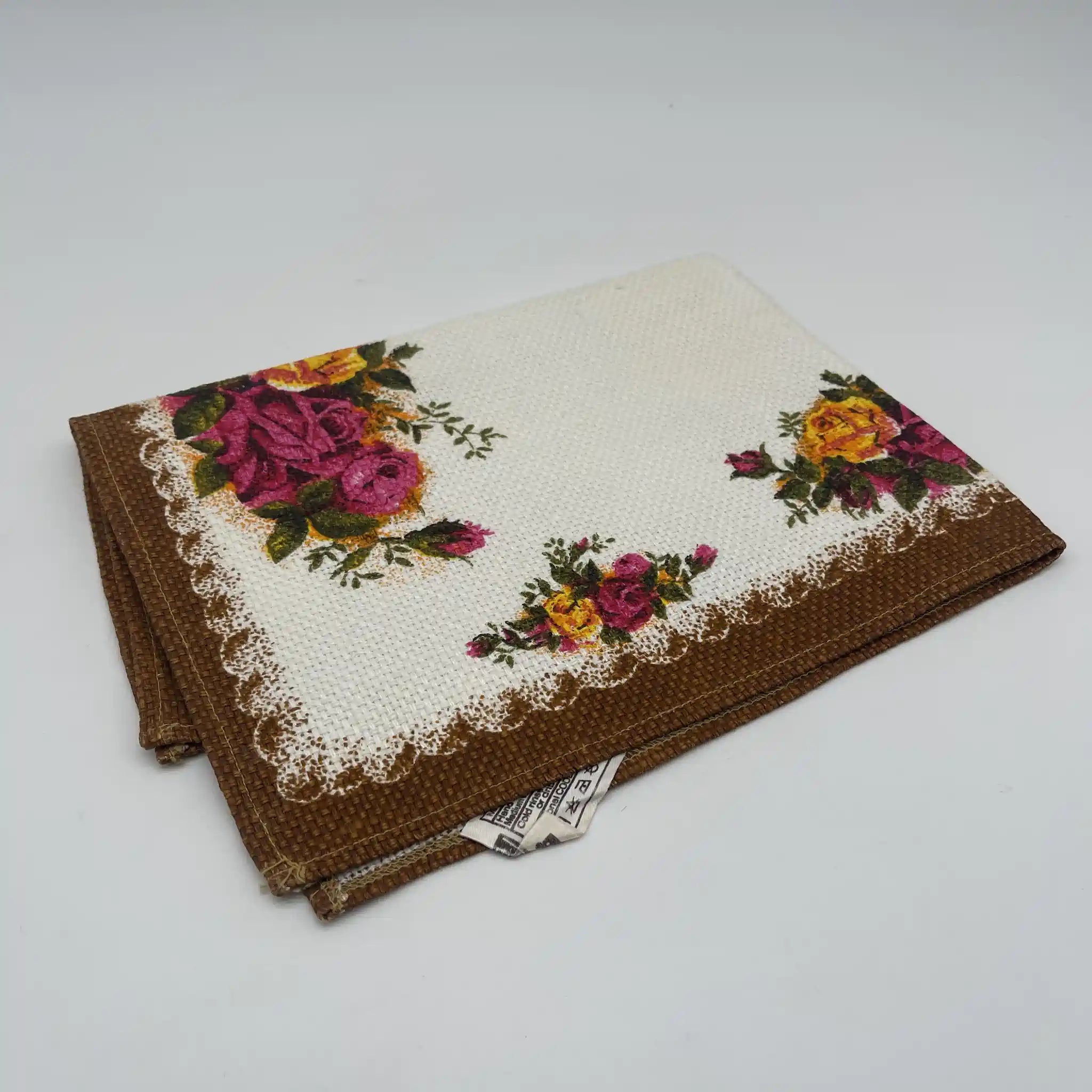 【复古】兰丁垫/ Royal Albert / Old Country Roses / 1970-1980年代/亚麻布/爱尔兰/英国花园， 植物学艺术