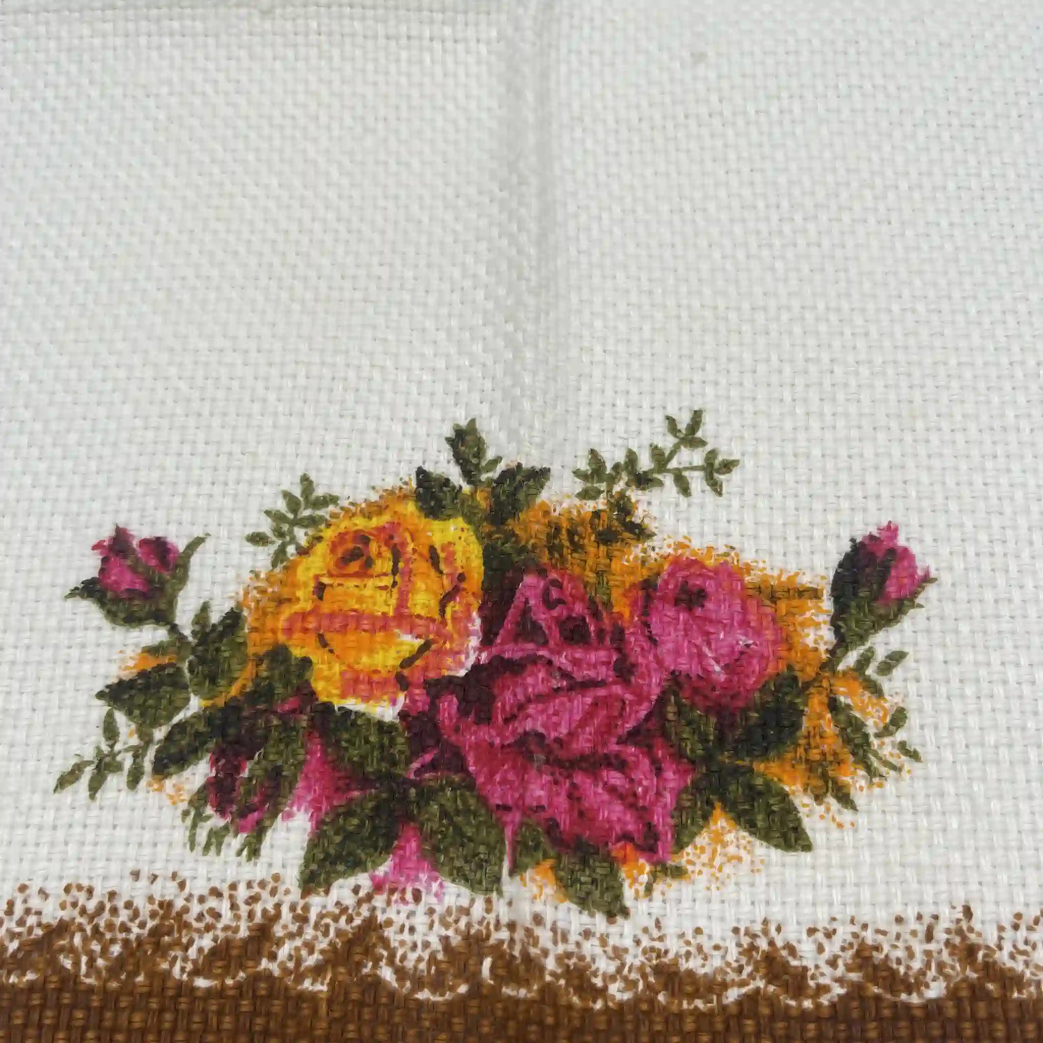 【复古】兰丁垫/ Royal Albert / Old Country Roses / 1970-1980年代/亚麻布/爱尔兰/英国花园， 植物学艺术