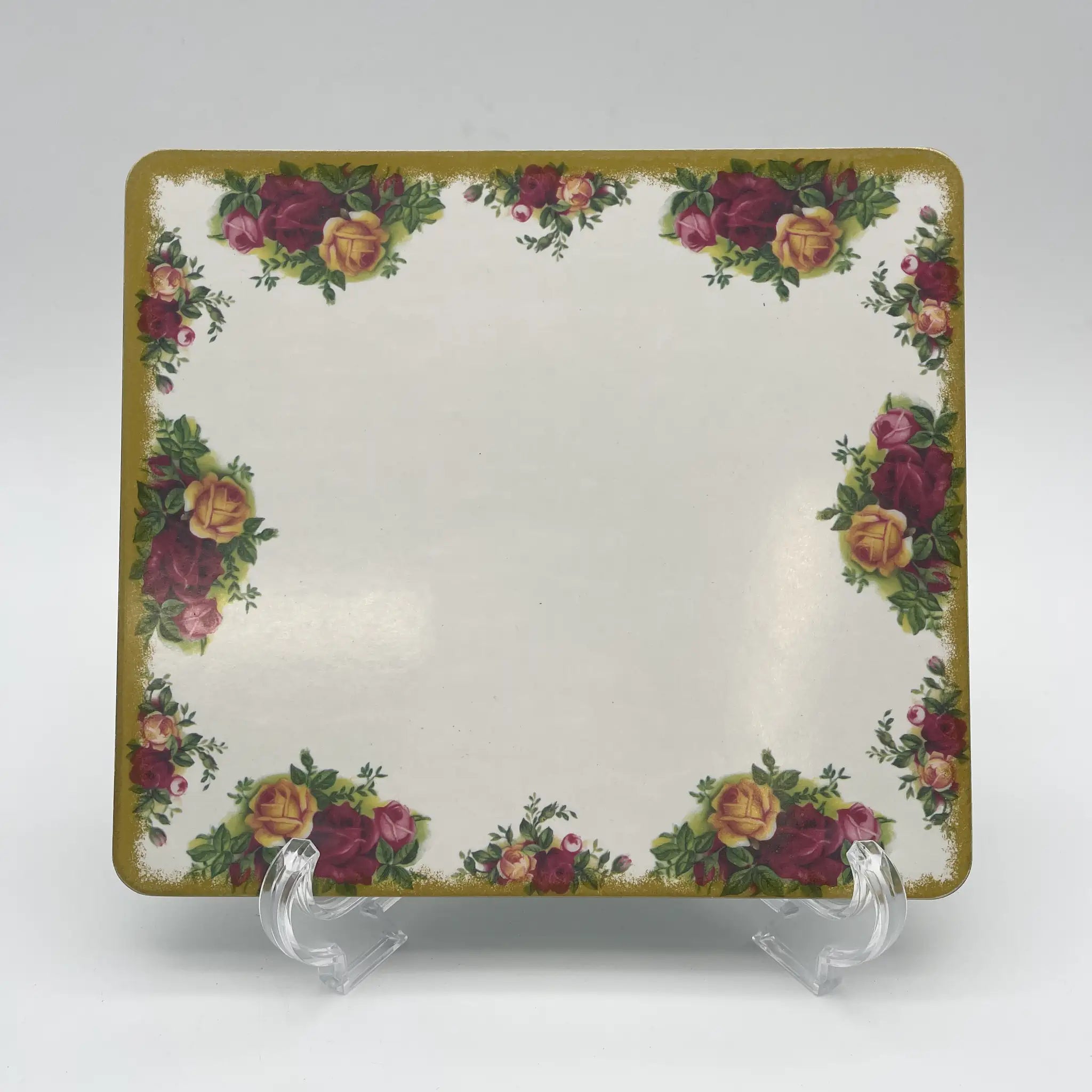 【复古】蓝垫6p / Royal Albert / Old Country Roses / 1970-1980年代/三聚氰胺/英国/英国花园， 植物学艺术