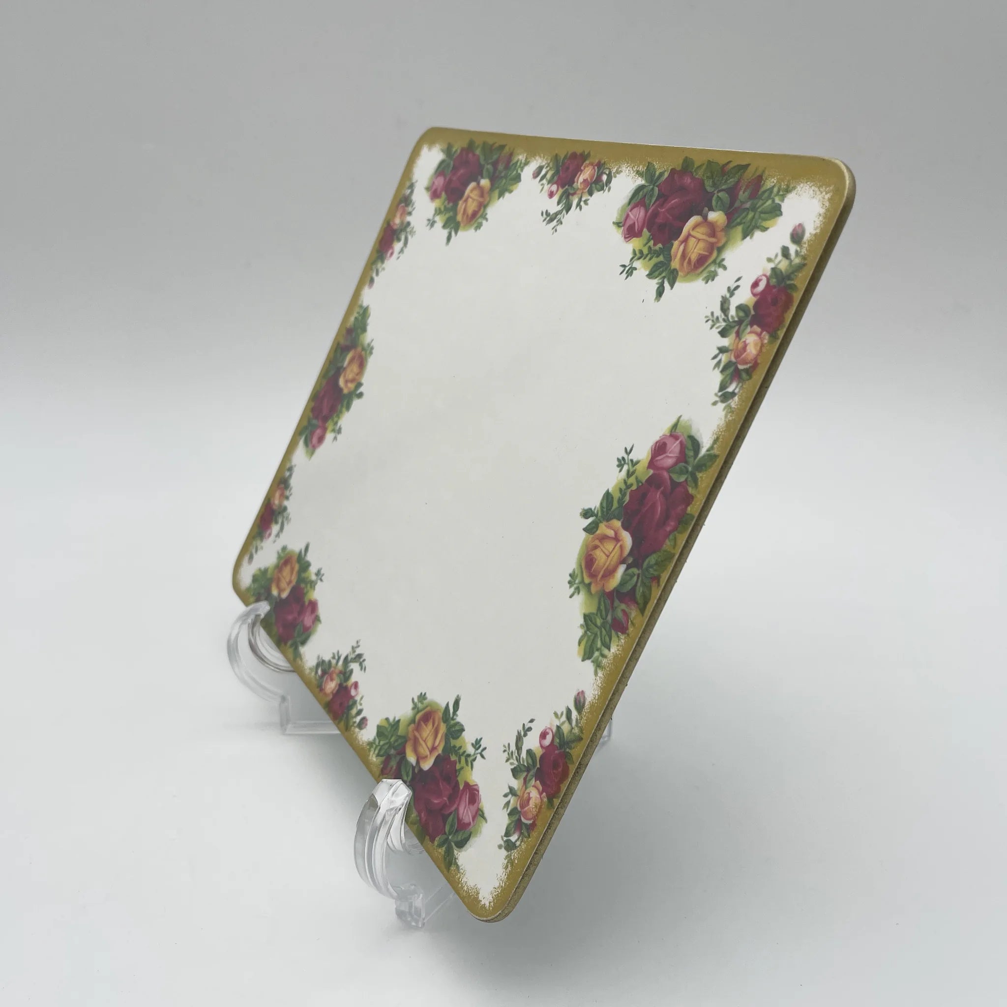 【复古】蓝垫6p / Royal Albert / Old Country Roses / 1970-1980年代/三聚氰胺/英国/英国花园， 植物学艺术