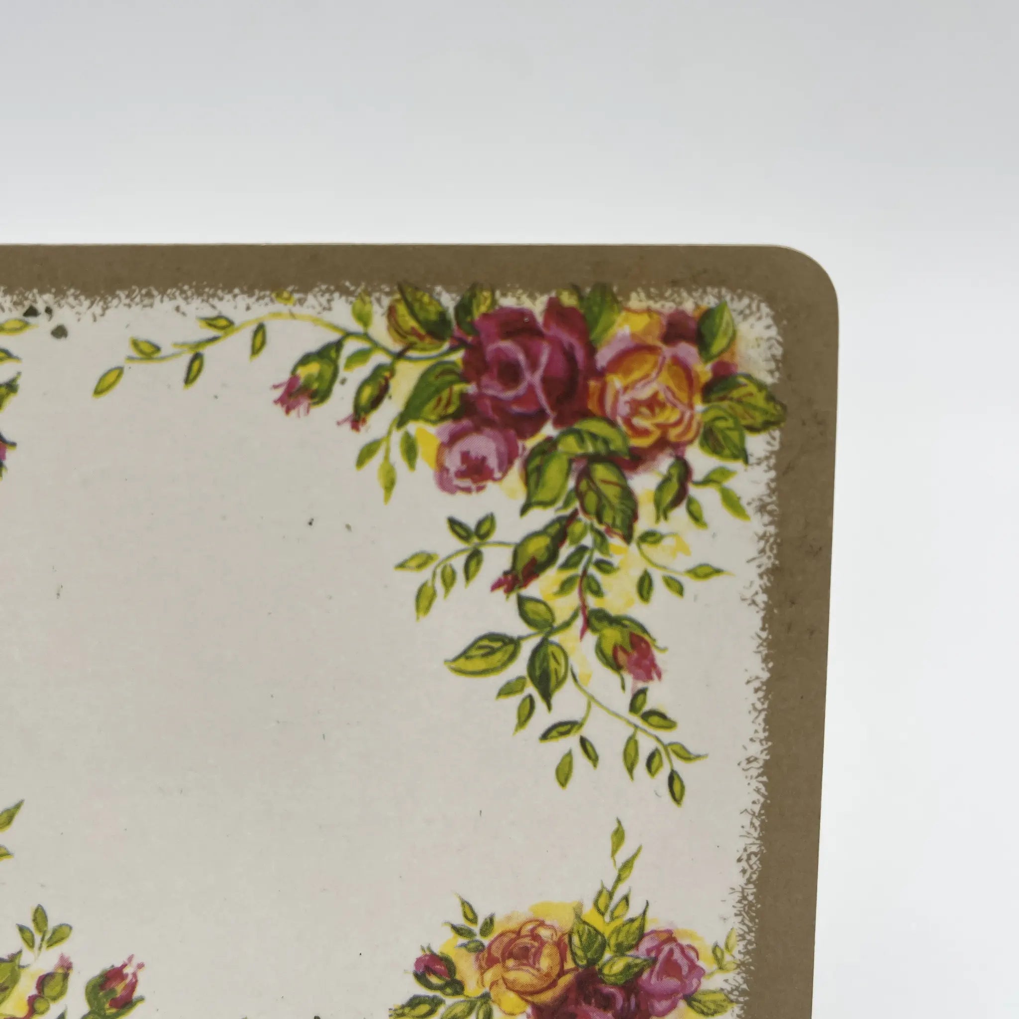 【复古】杯垫6p / Royal Albert / Old Country Roses / 1970-1980年代/三聚氰胺/英国/英国花园， 植物学艺术