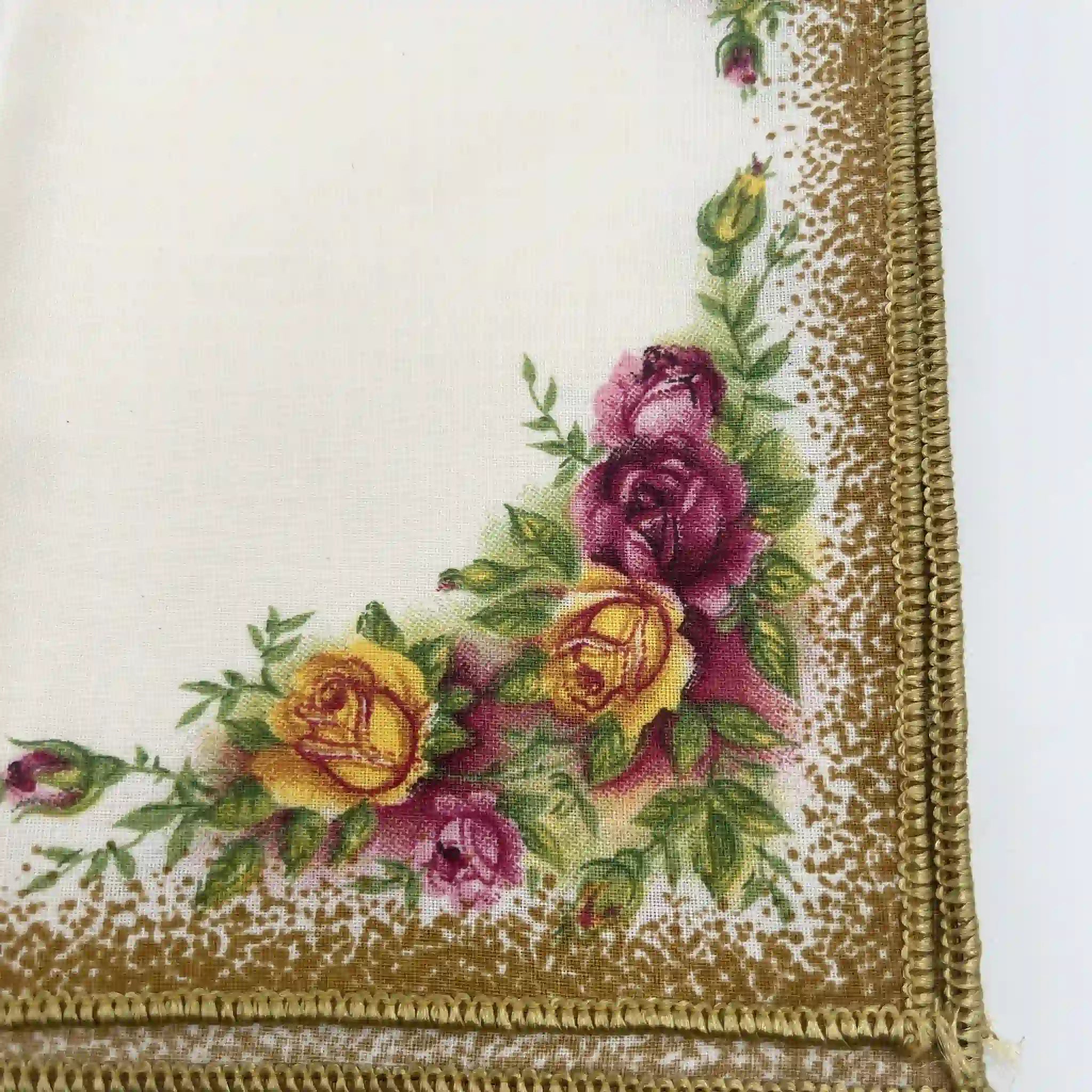 【リユース】 ナプキン4P / ROYAL ALBERT (ロイヤルアルバート) / Old Country Roses / 1980-1990年代 / コットン / イギリス / イングリッシュガーデン, ボタニカルアート