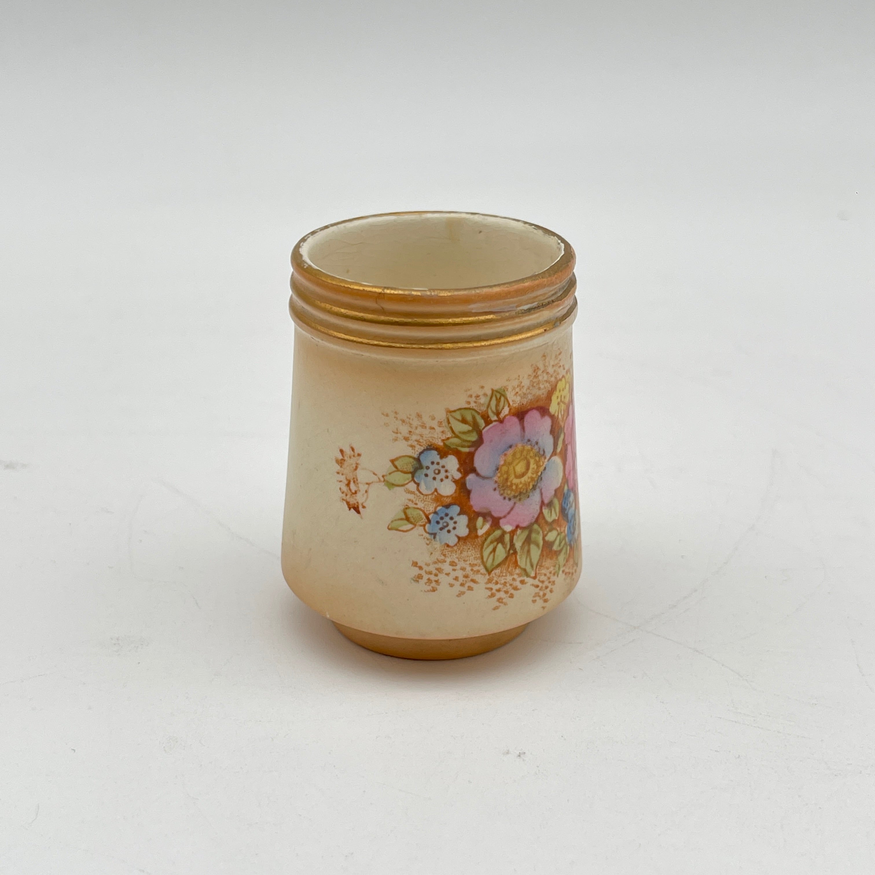 [Antique] Seasoning container 3P / Crown Devon / 1910-1920s (estimated) / Pottery / England / Sugar sifter, salt shaker, mustard pot