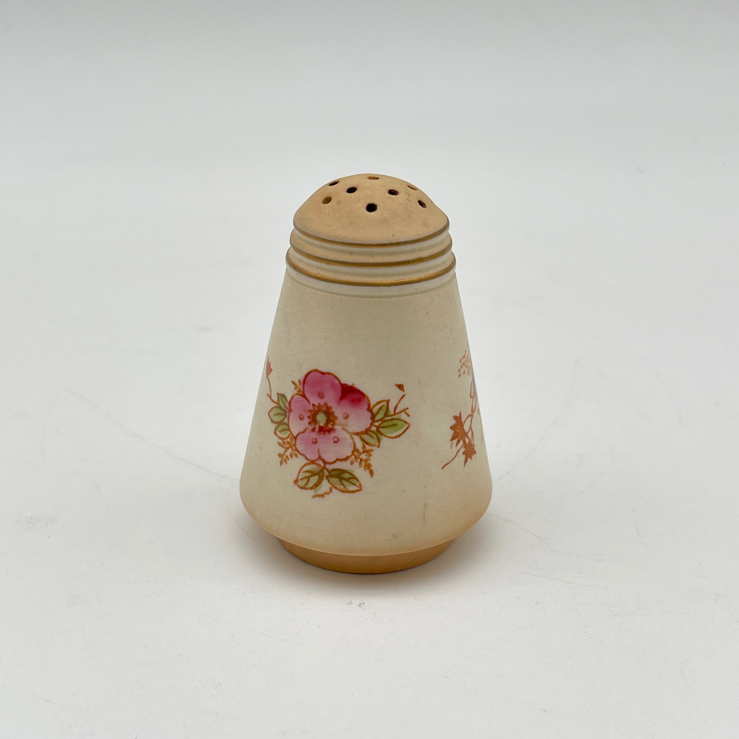 [Antique] Seasoning container 3P / Crown Devon / 1910-1920s (estimated) / Pottery / England / Sugar sifter, salt shaker, mustard pot
