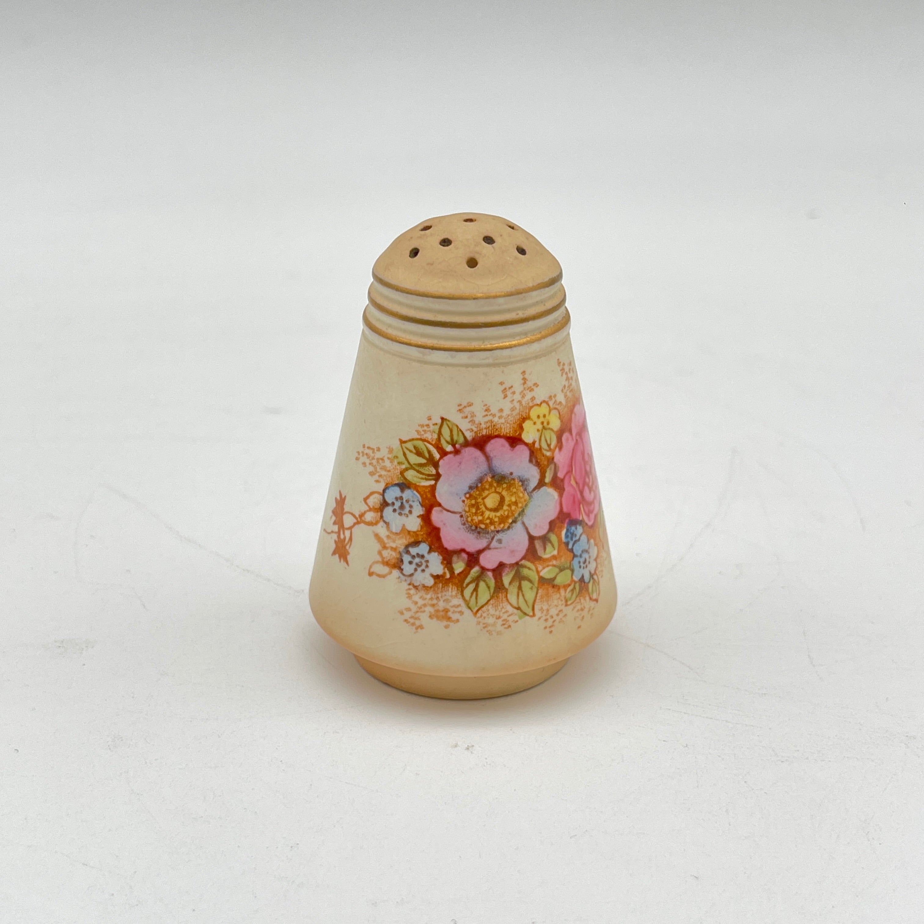 [Antique] Seasoning container 3P / Crown Devon / 1910-1920s (estimated) / Pottery / England / Sugar sifter, salt shaker, mustard pot