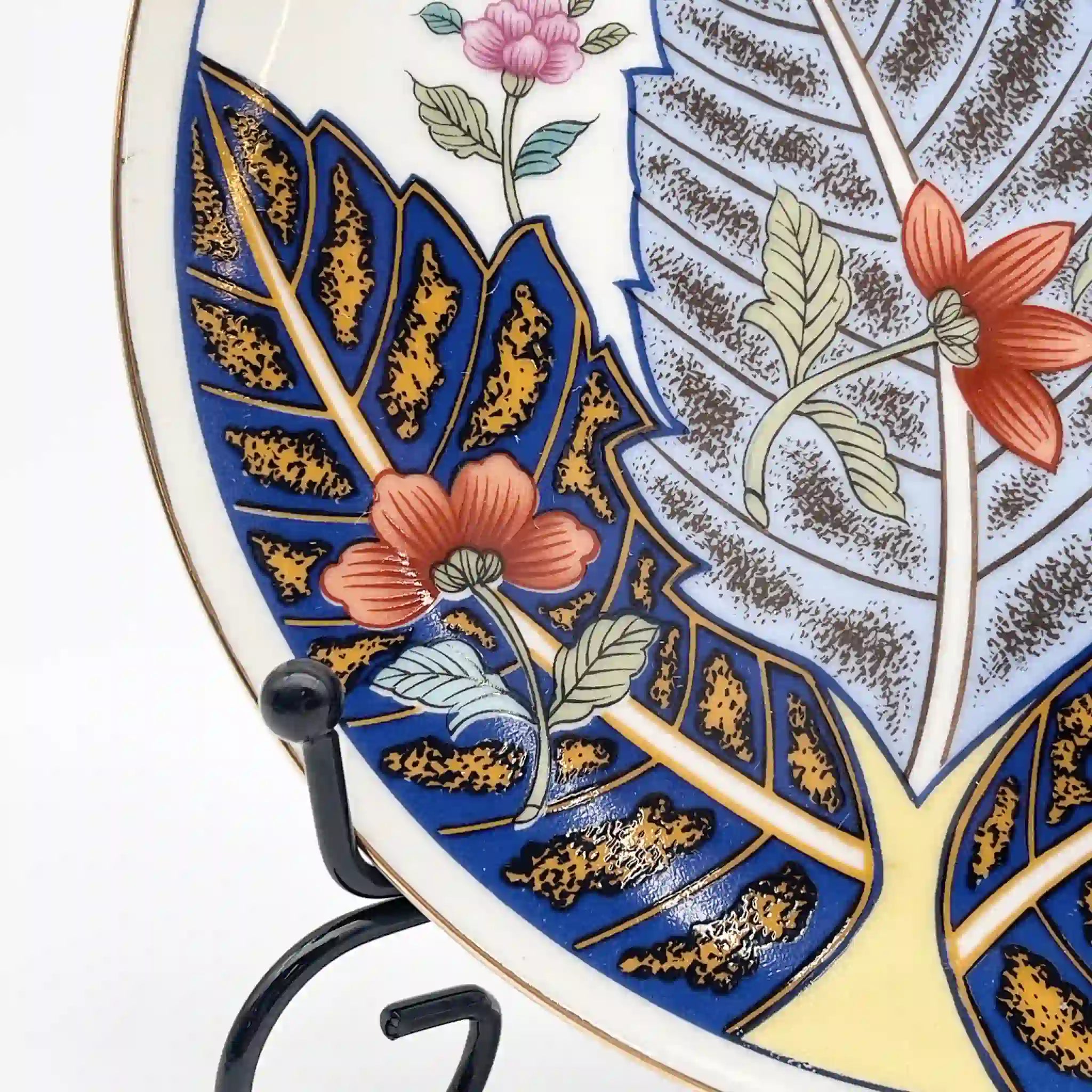 [Vintage] Dessert plate (medium plate) 4P / Seymour Mann / Tobacco Leaf / 1980s / Fine China / Japan / With box