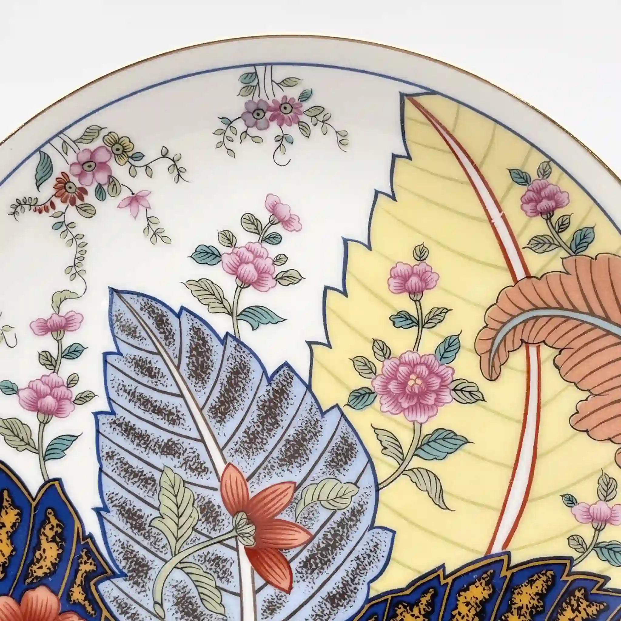 [Vintage] Dessert plate (medium plate) 4P / Seymour Mann / Tobacco Leaf / 1980s / Fine China / Japan / With box