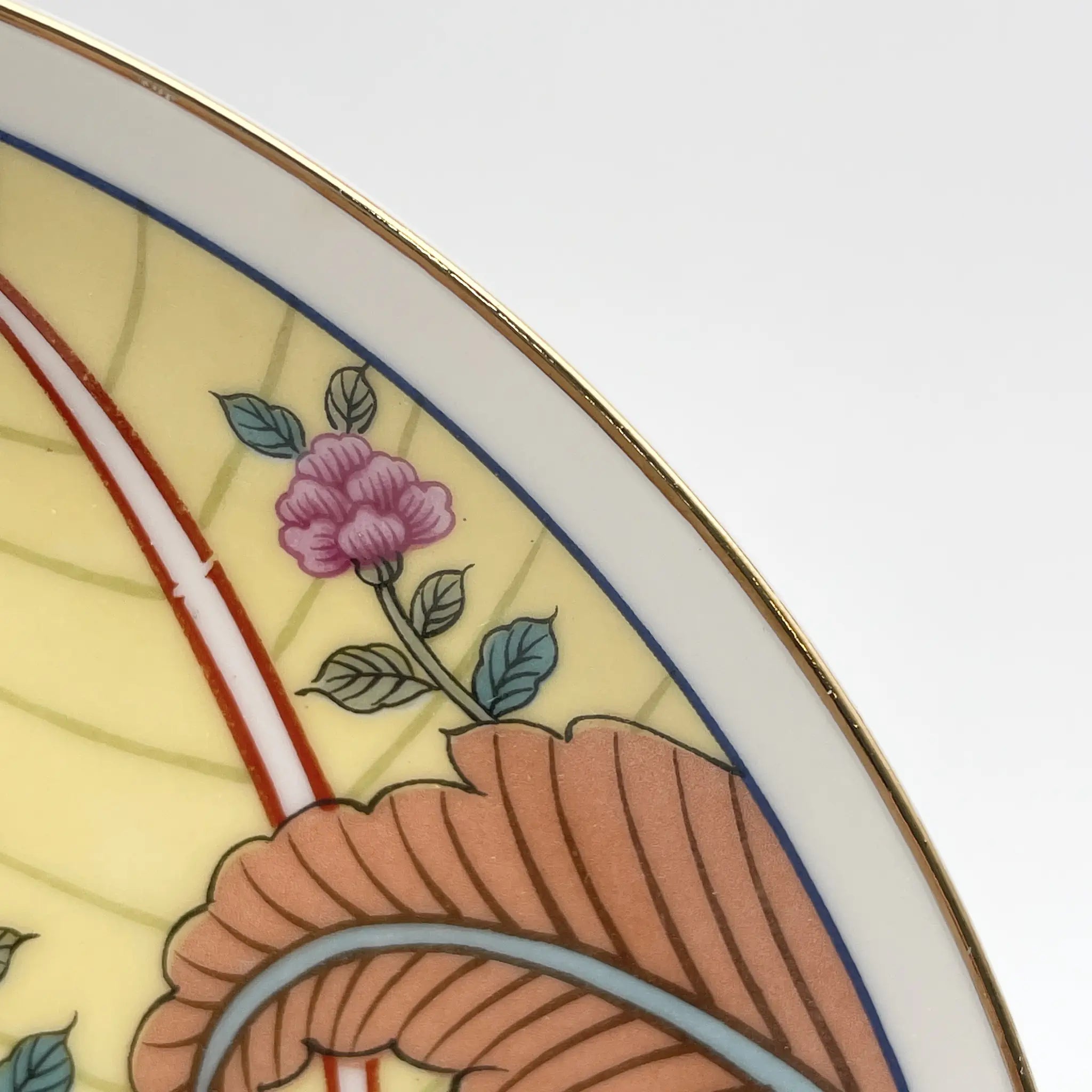 [Vintage] Dessert plate (medium plate) 4P / Seymour Mann / Tobacco Leaf / 1980s / Fine China / Japan / With box