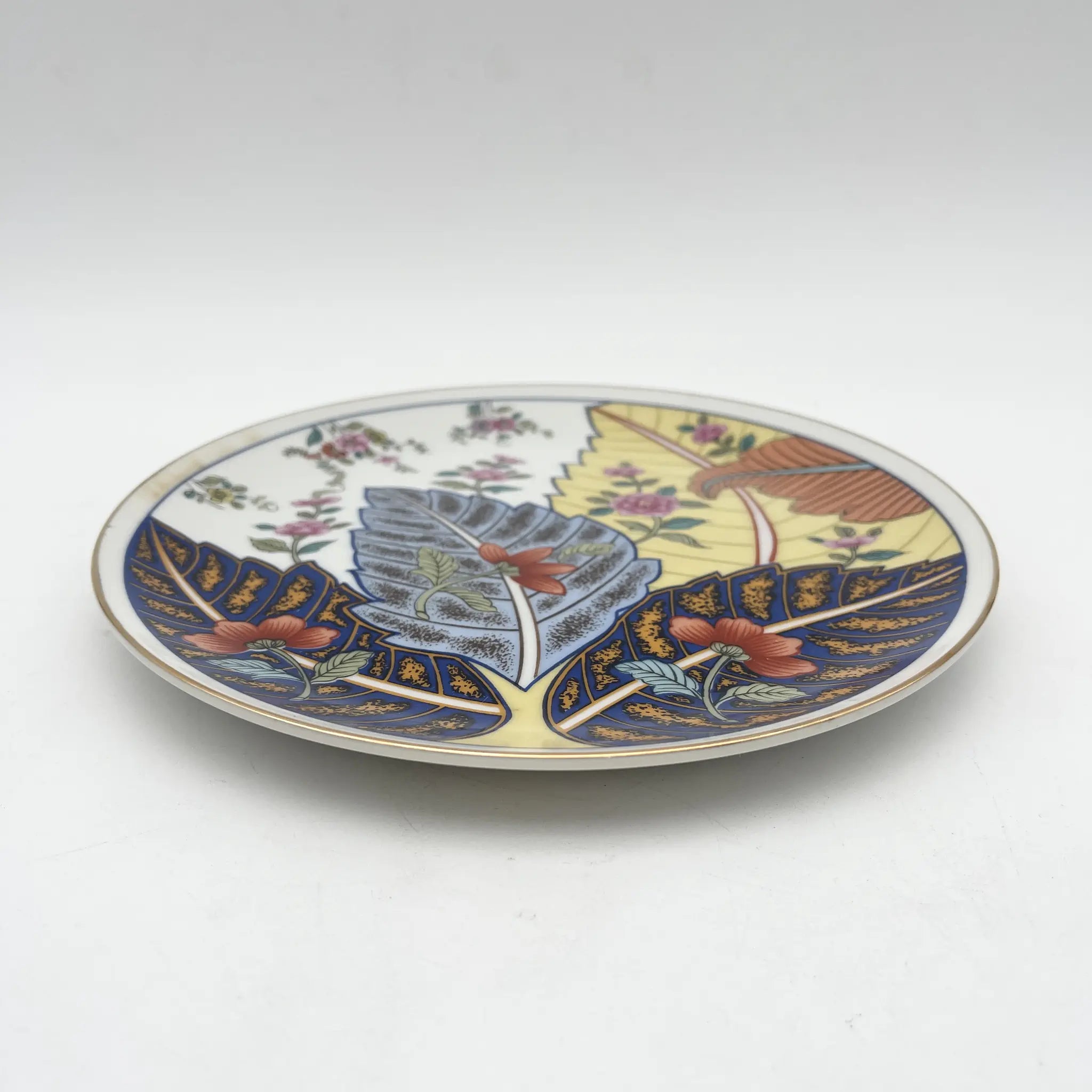 [Vintage] Dessert plate (medium plate) 4P / Seymour Mann / Tobacco Leaf / 1980s / Fine China / Japan / With box