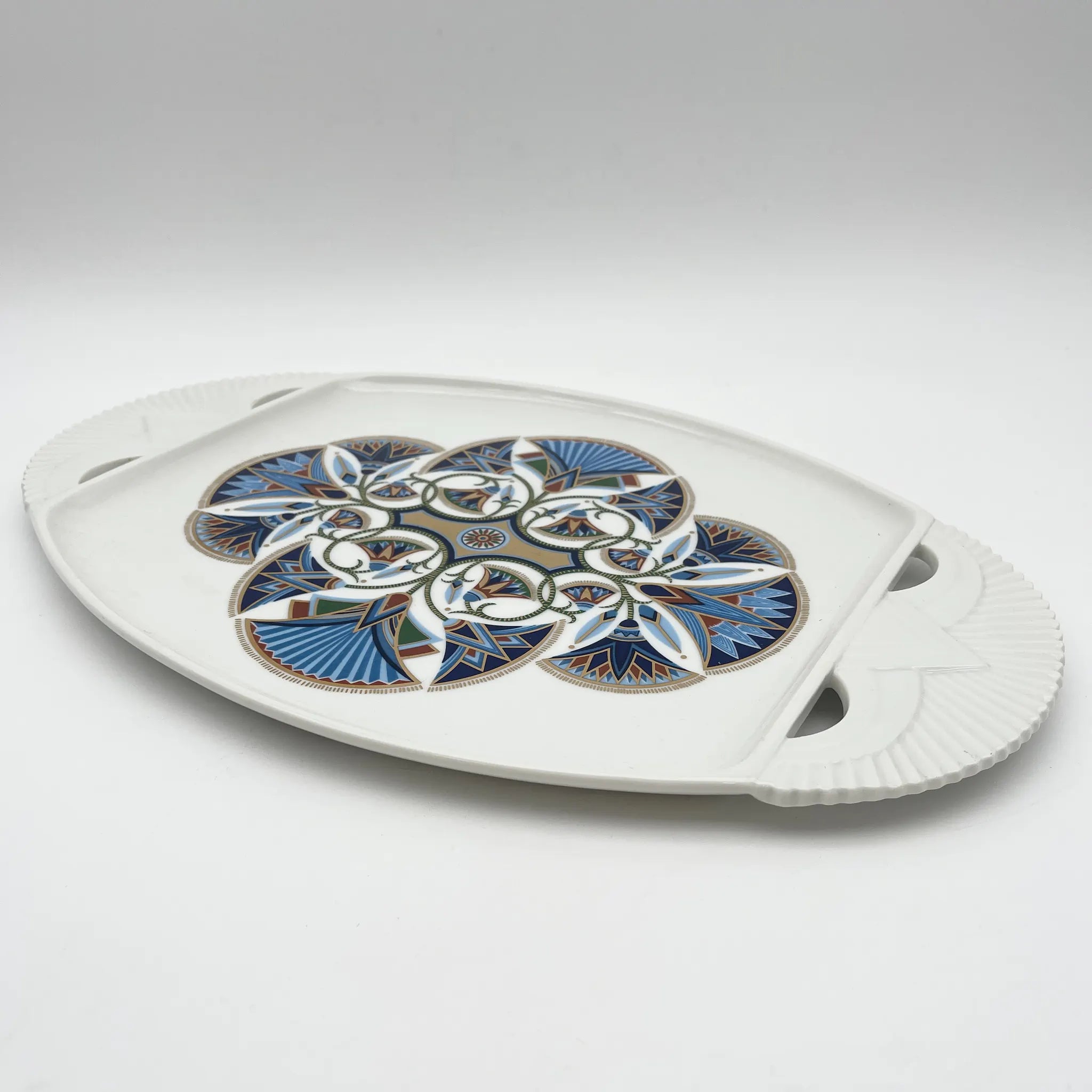 [Vintage] Oval serving plate (large plate) / Elizabeth Arden / Treasures of the Pharaohs / 1980s / Ceramics / Japan / Egyptian Revival