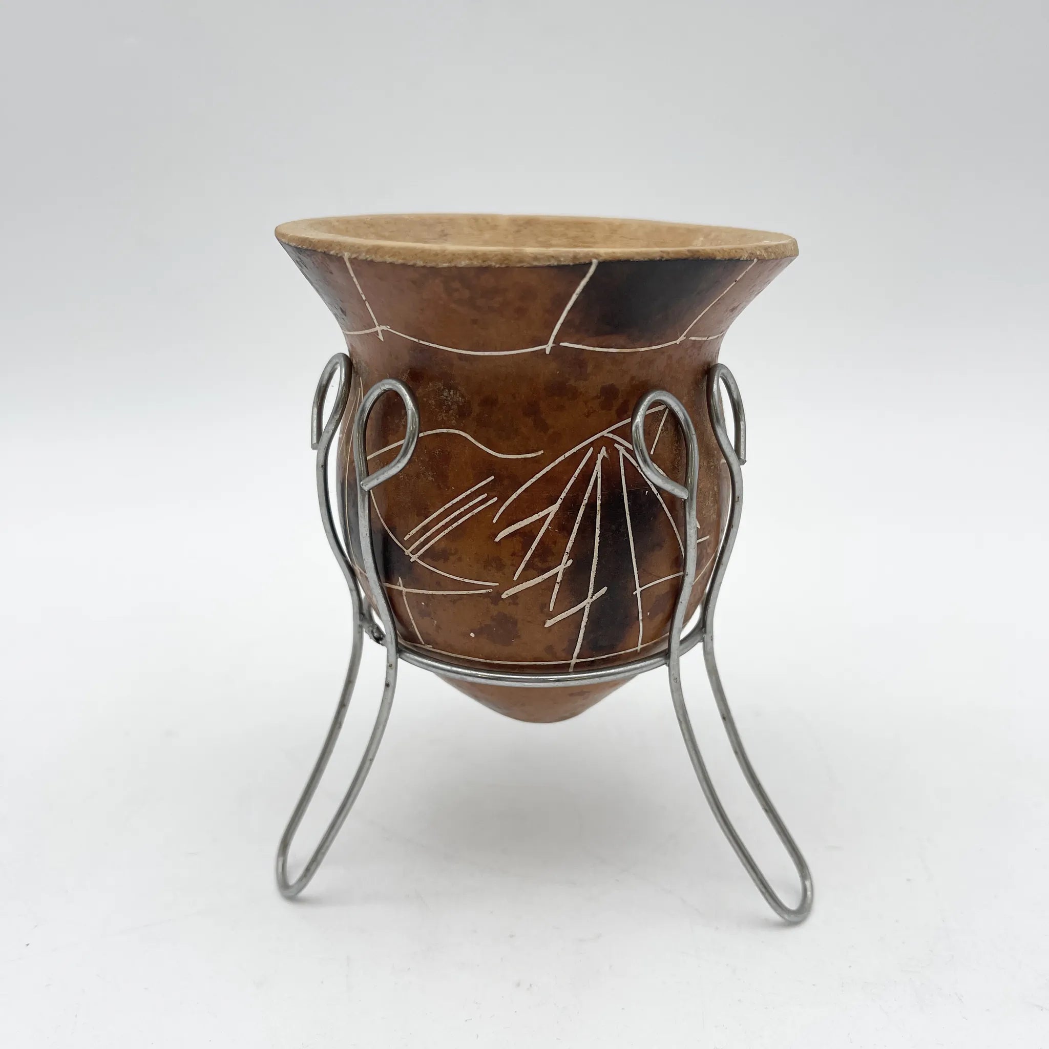 [Vintage] Yerba mate tea cup / Pottery / South America