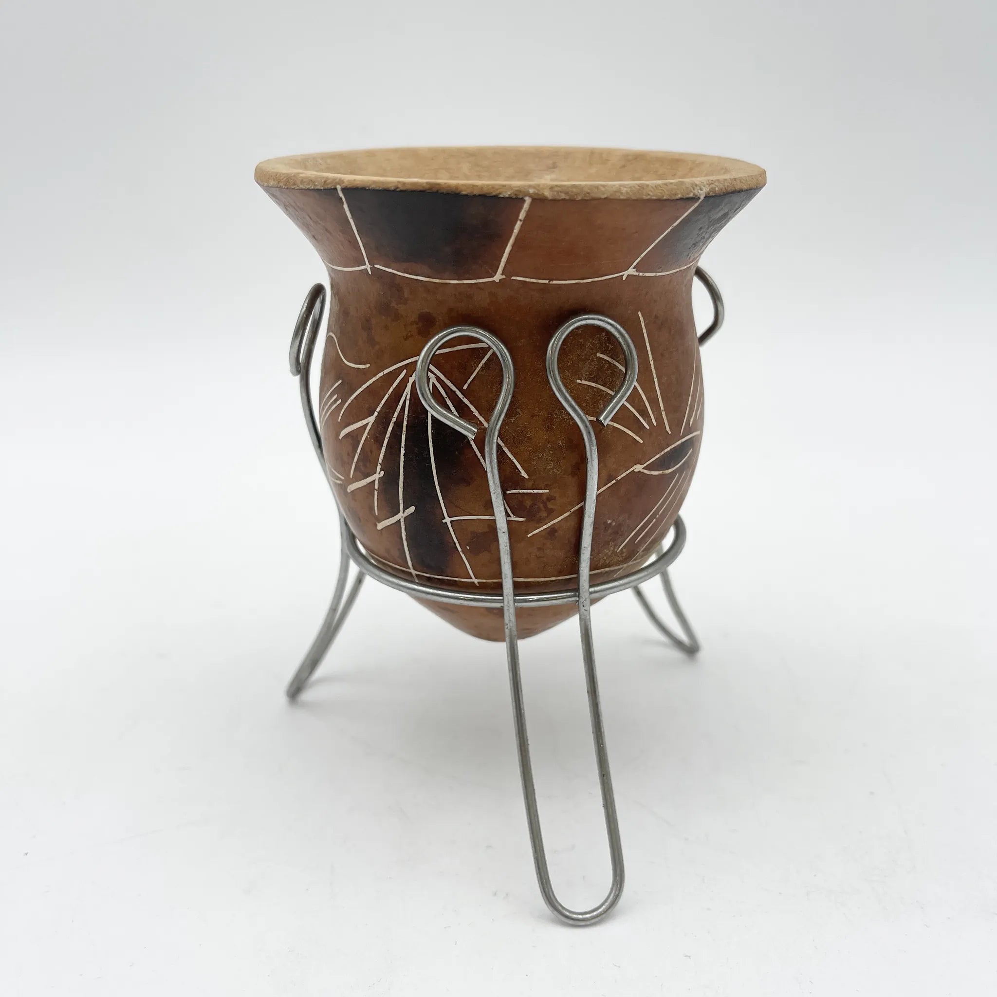 [Vintage] Yerba mate tea cup / Pottery / South America