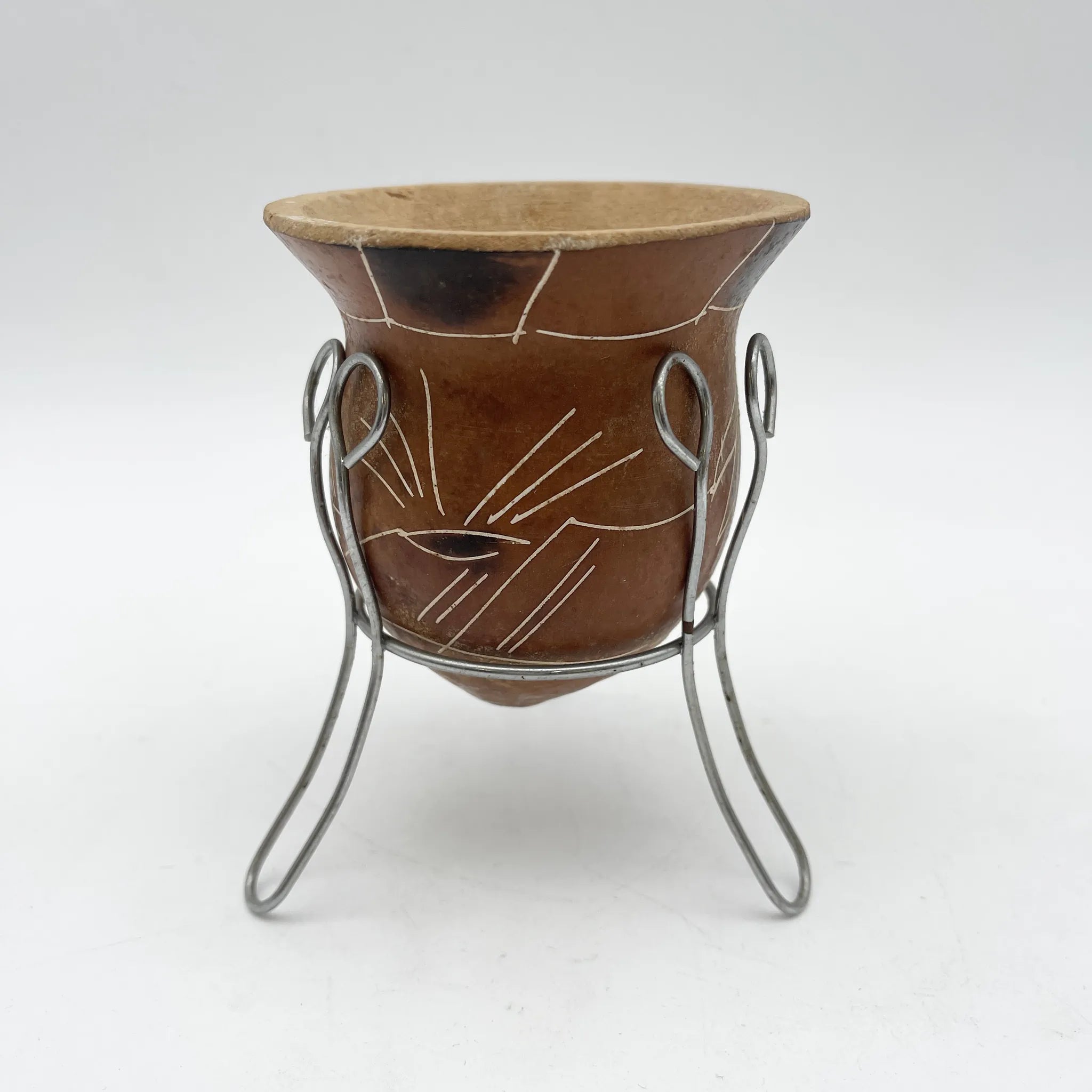 [Vintage] Yerba mate tea cup / Pottery / South America