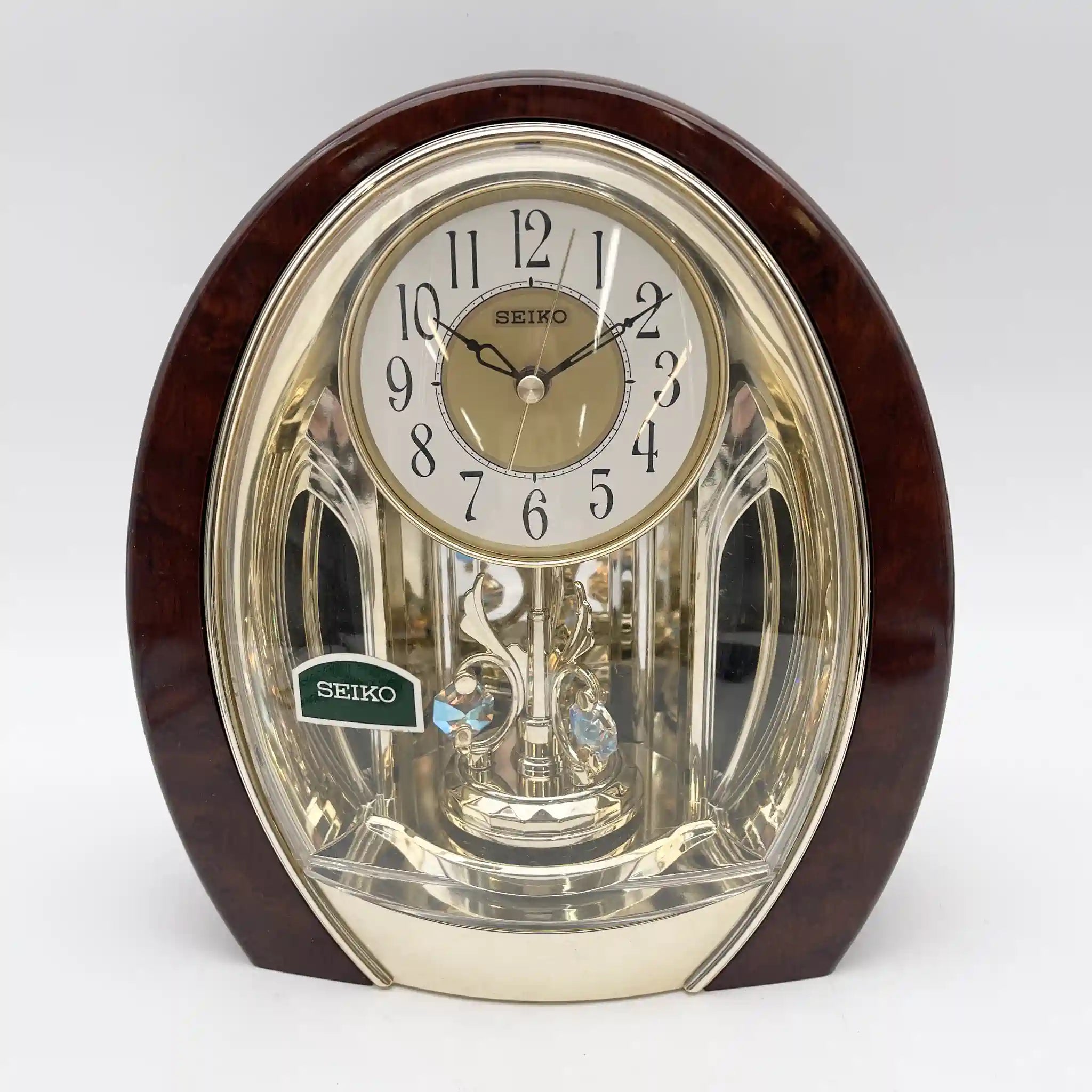 【リユース】 置き時計 / SEIKO (セイコー) / BZ323B / 2000-2010年代 / プラスチック / 日本 / 回転飾り付, 木目調仕上げ