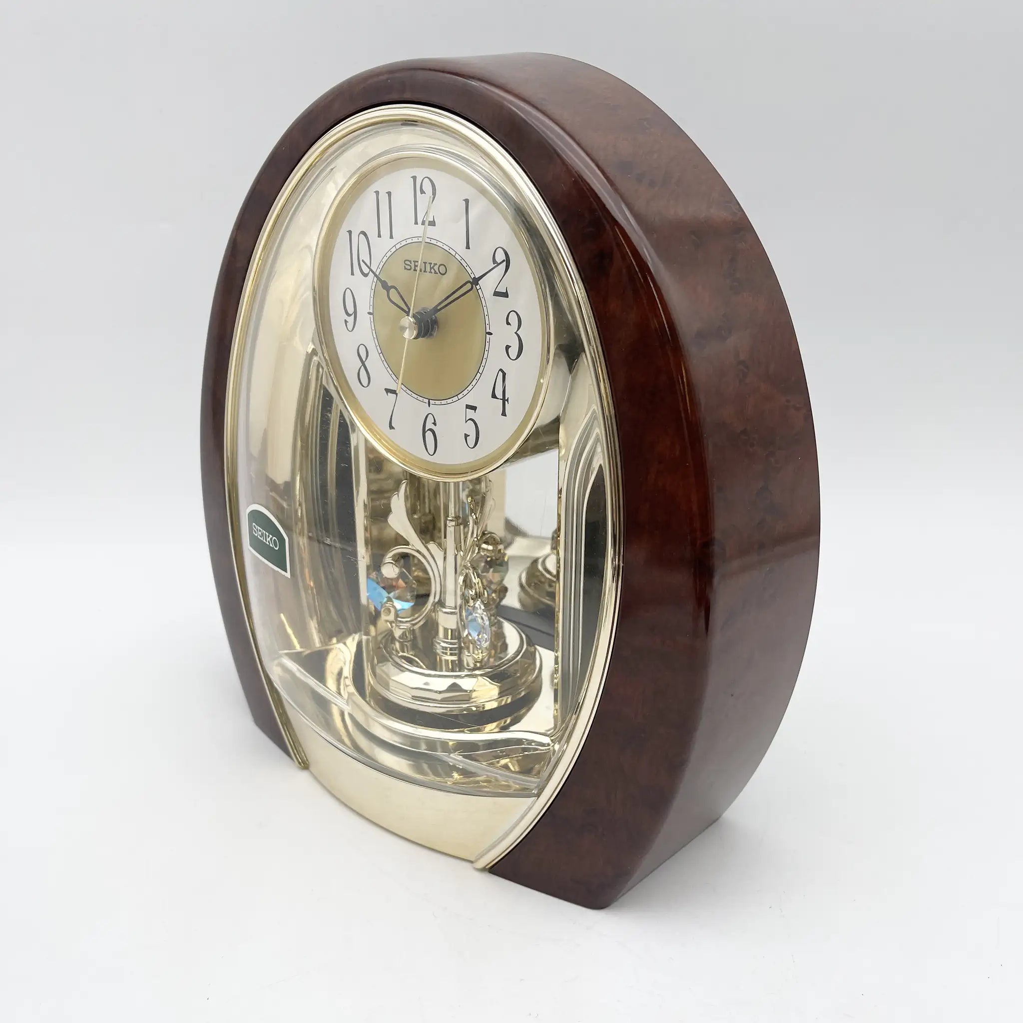 【リユース】 置き時計 / SEIKO (セイコー) / BZ323B / 2000-2010年代 / プラスチック / 日本 / 回転飾り付, 木目調仕上げ