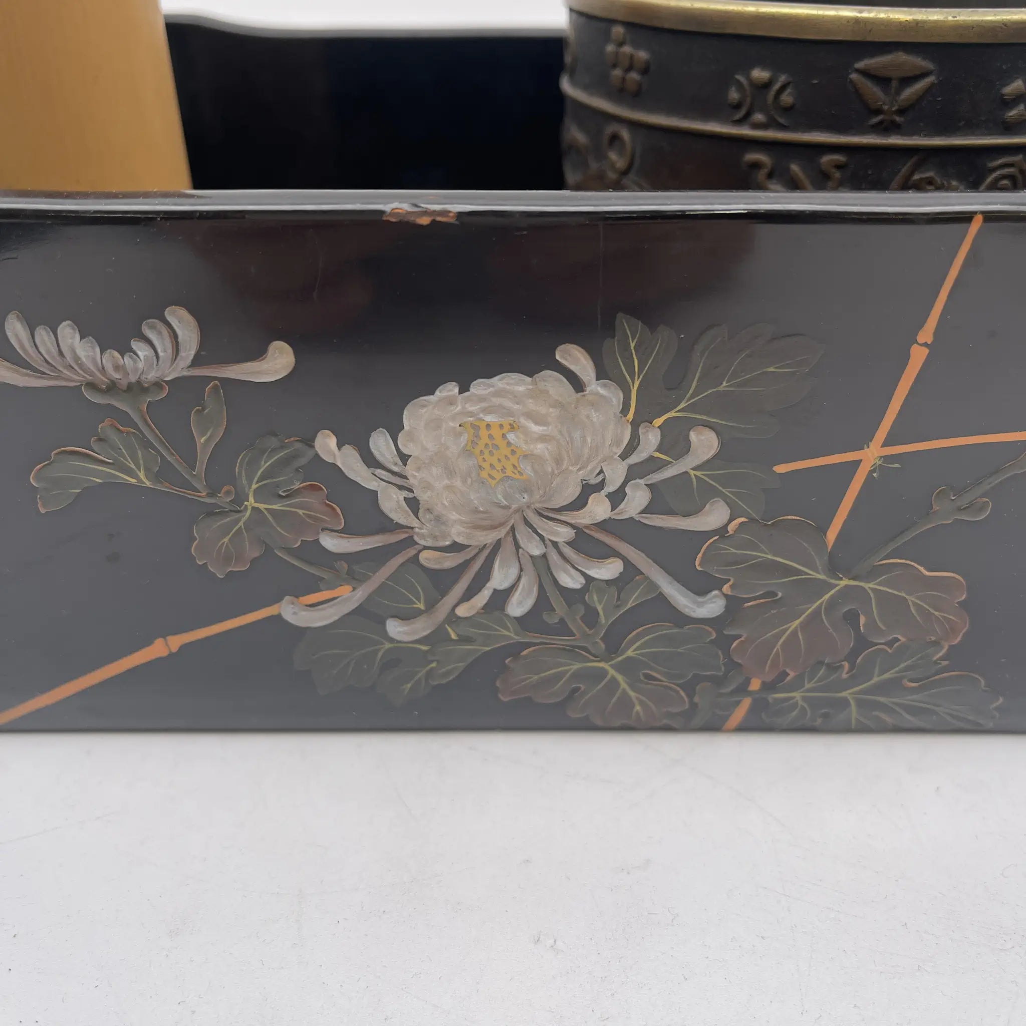 骨董品】 煙草盆セット (火入れ・灰吹き・盆) / 明治-昭和初期 (推定