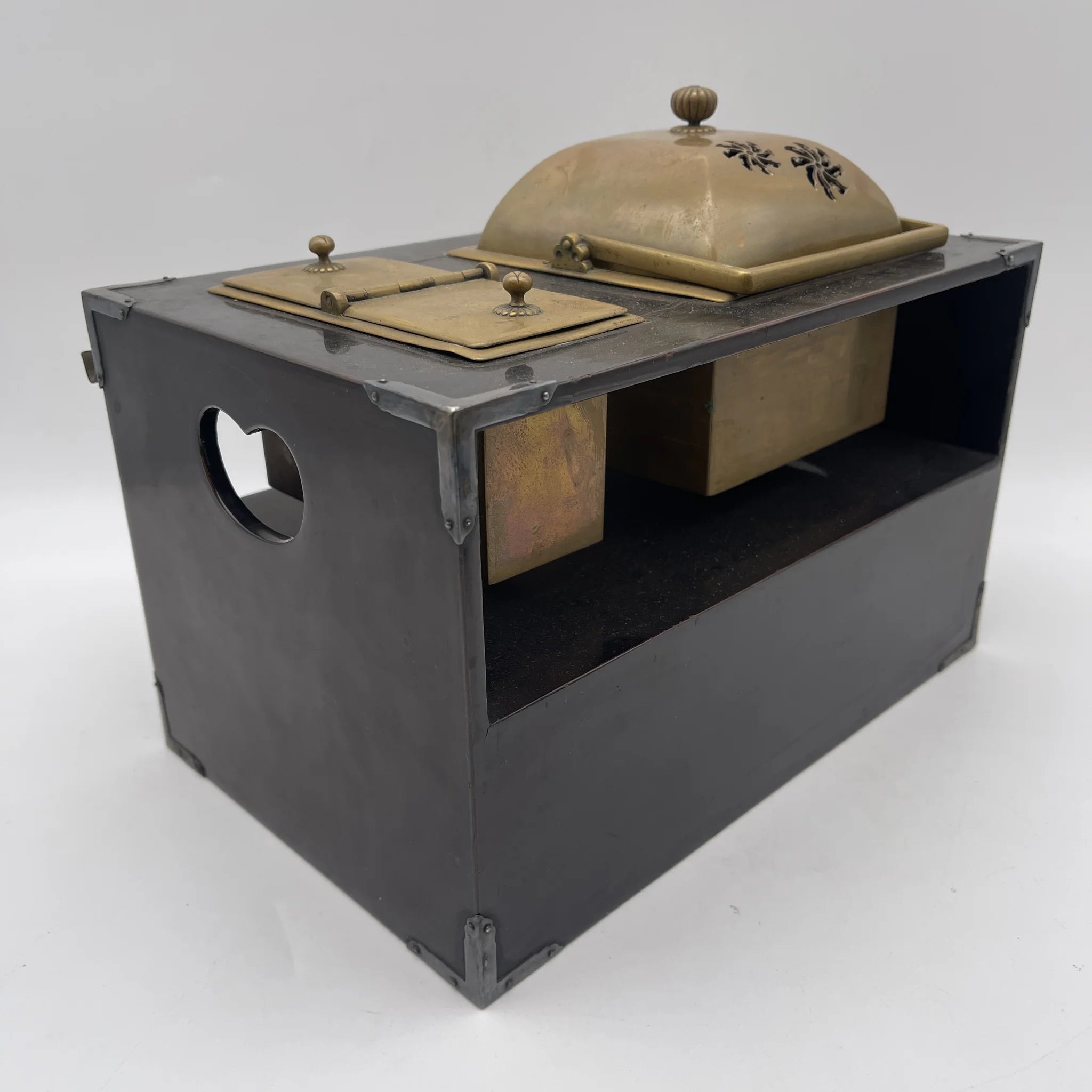 煙草盆　骨董 骨董品】 煙草盆 (小箪笥型) / 明治-大正 (推定) / 漆器 / 日本