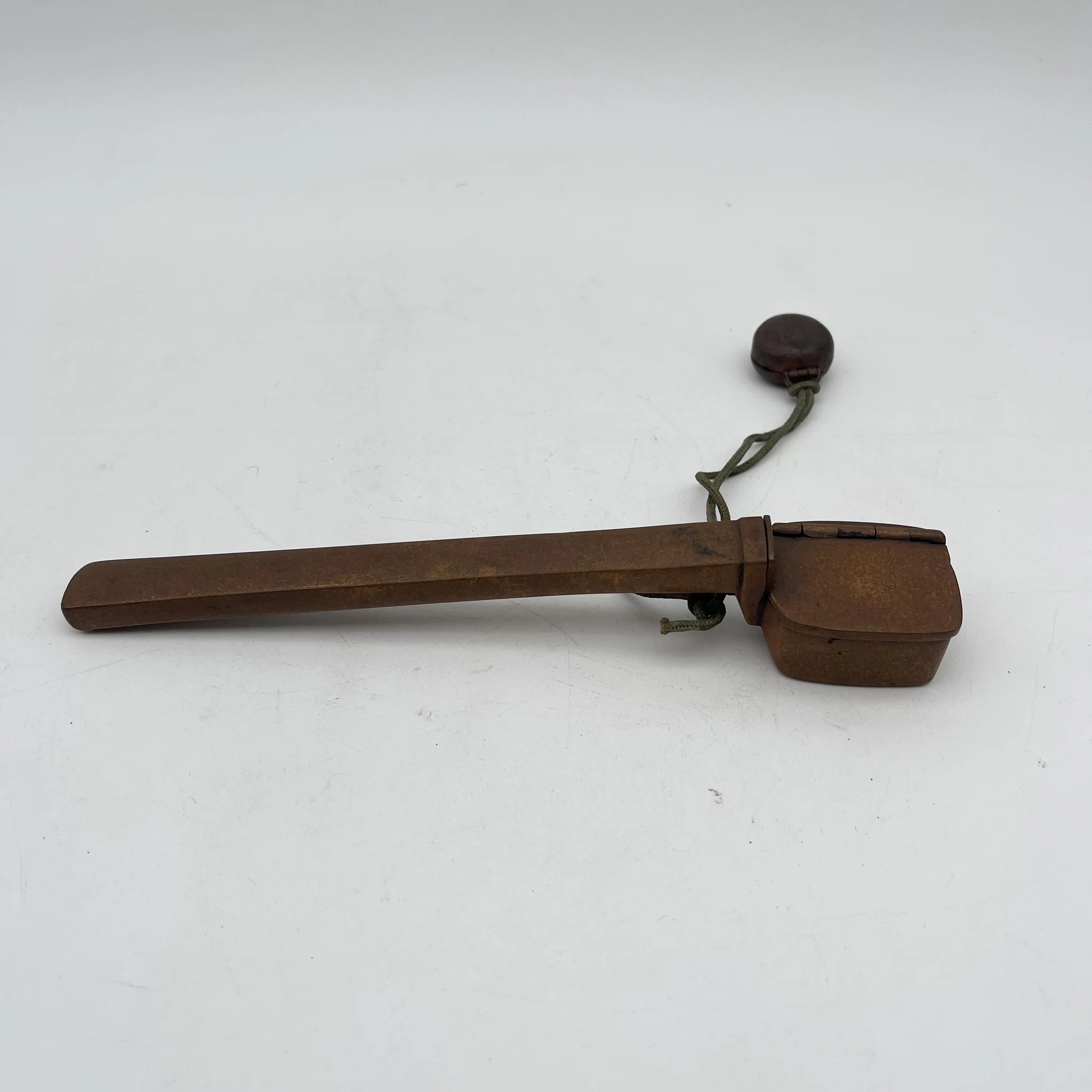 【骨董品】 矢立 (携帯筆記用具) / 江戸末期-明治 (推定) / 銅 / 日本 / 筆入れ, 墨壺