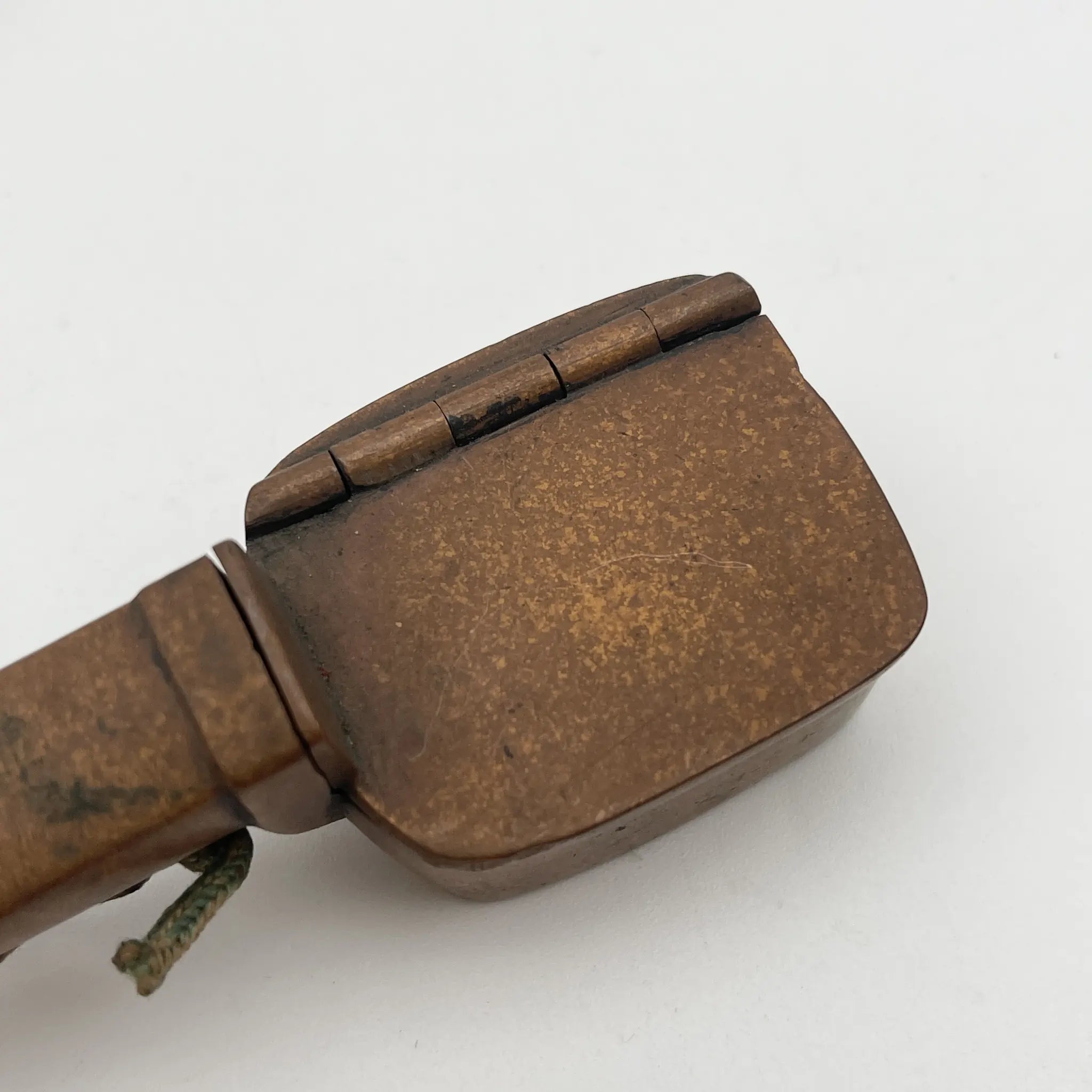 【骨董品】 矢立 (携帯筆記用具) / 江戸末期-明治 (推定) / 銅 / 日本 / 筆入れ, 墨壺