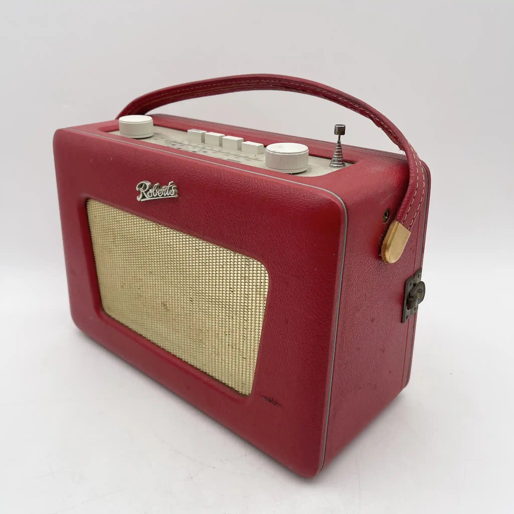 [Vintage] Portable radio / Roberts Radio / REVIVAL 500 / 1990-2000s / Synthetic leather / United Kingdom / Royal Warrant, Wooden cabinet acoustics
