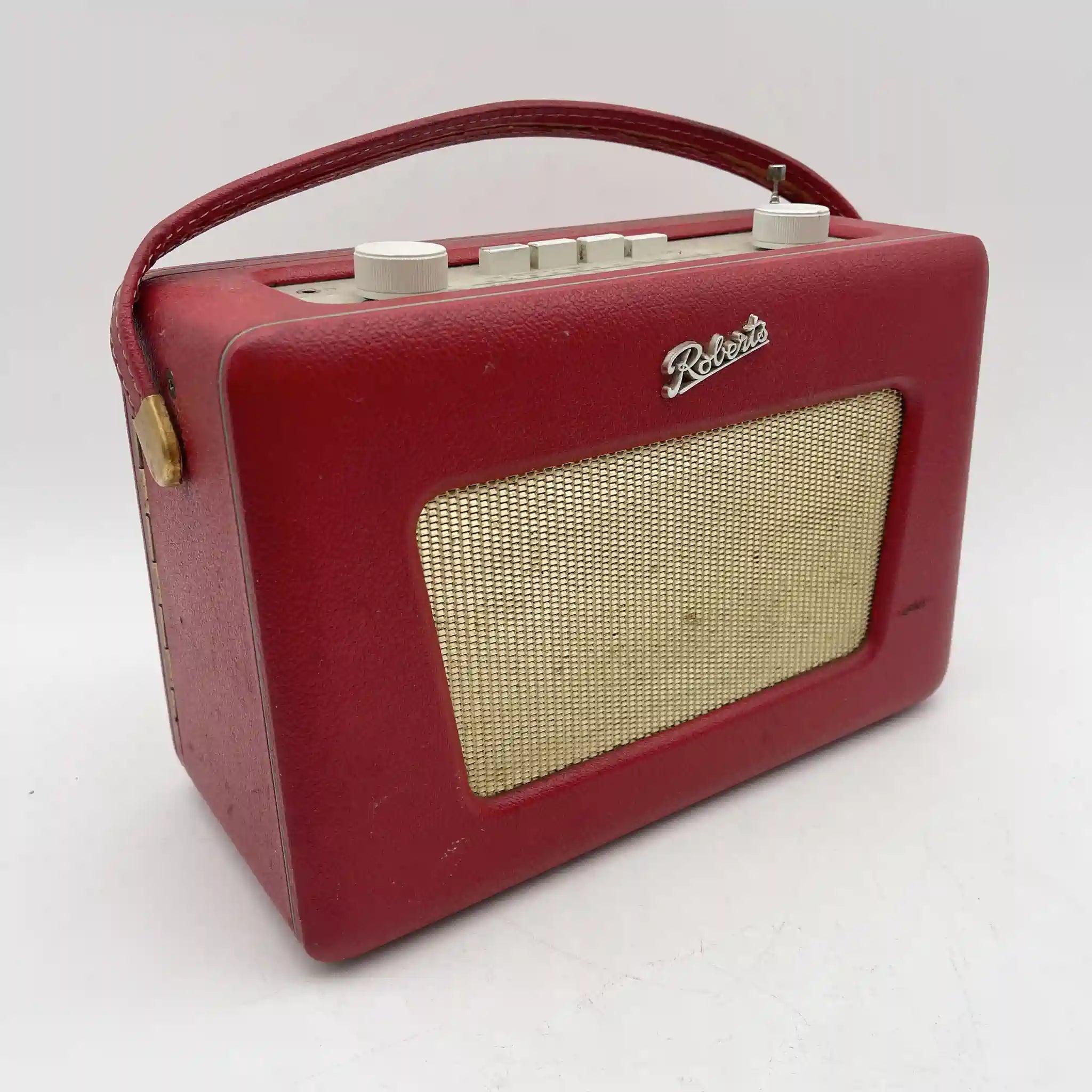 [Vintage] Portable radio / Roberts Radio / REVIVAL 500 / 1990-2000s / Synthetic leather / United Kingdom / Royal Warrant, Wooden cabinet acoustics