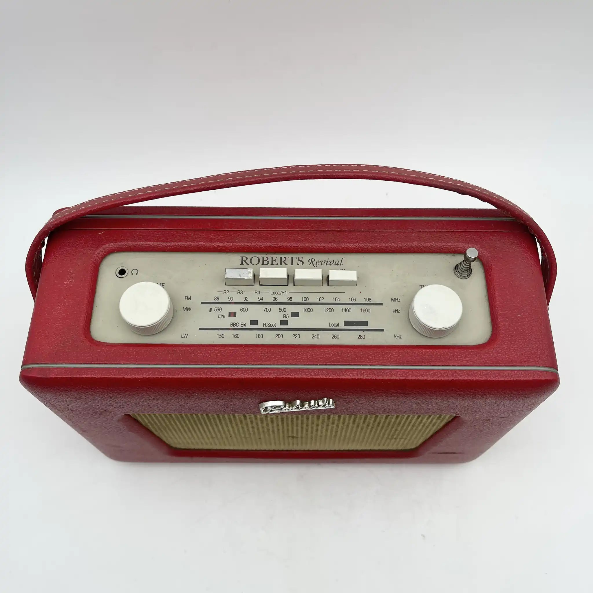 [Vintage] Portable radio / Roberts Radio / REVIVAL 500 / 1990-2000s / Synthetic leather / United Kingdom / Royal Warrant, Wooden cabinet acoustics