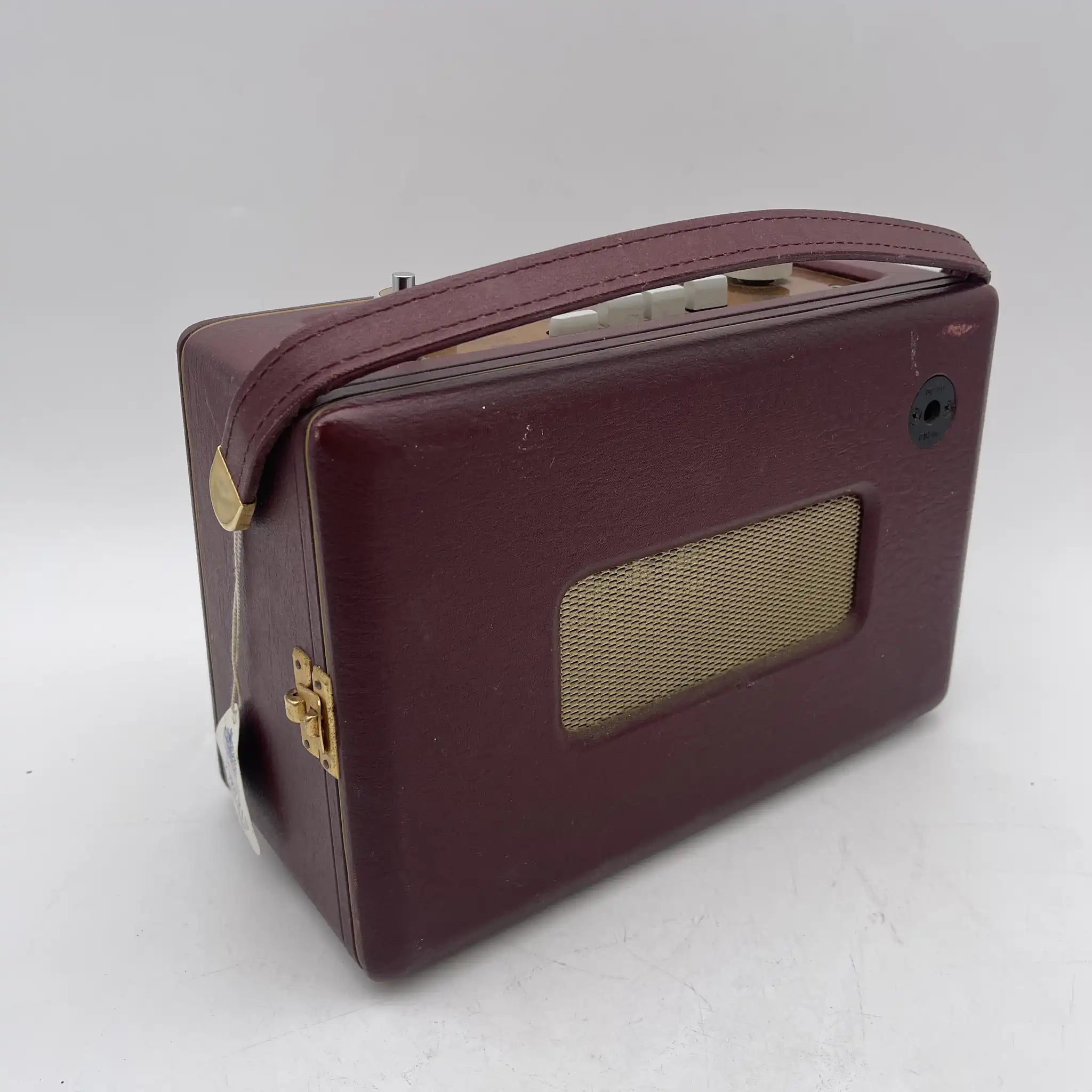 [Vintage] Portable radio / Roberts Radio / R550 / 1990-2000s / Synthetic leather / England / Warrant to the British Royal Family, Wooden cabinet acoustics