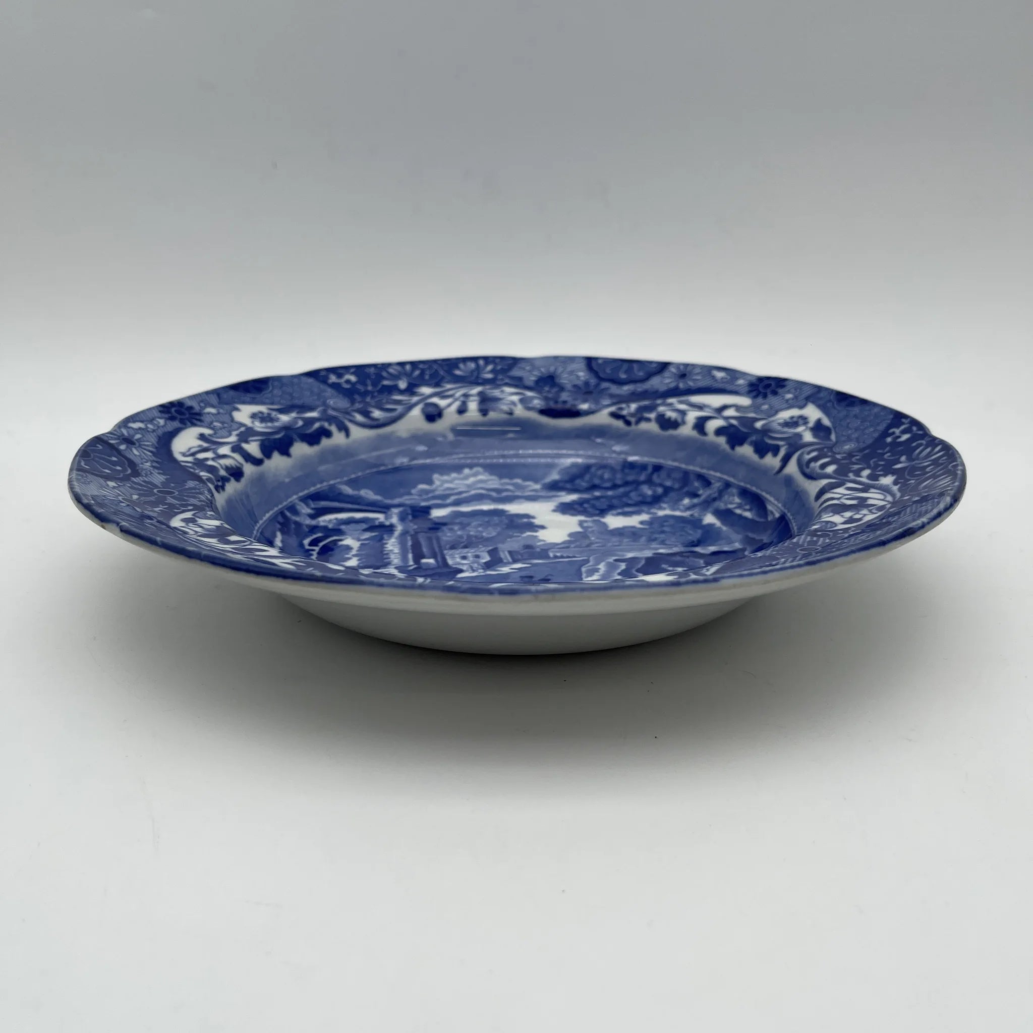 [Antique] Dinner plate (main plate) / Spode / Blue Italian / 1890-1920s / Pottery / England / Blue & White, Copperplate transfer, Ancient Roman ruins