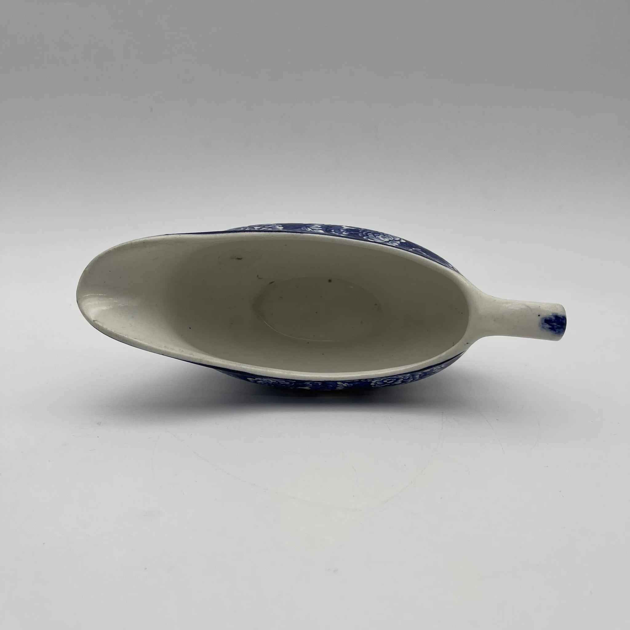 [Vintage] Gravy Boat (Saucière/Sauce Boat) / Wood & Sons / English Scenery / 1940-1960s (estimated) / Ironstone / England / Blue & White, Copperplate transfer, British countryside scene
