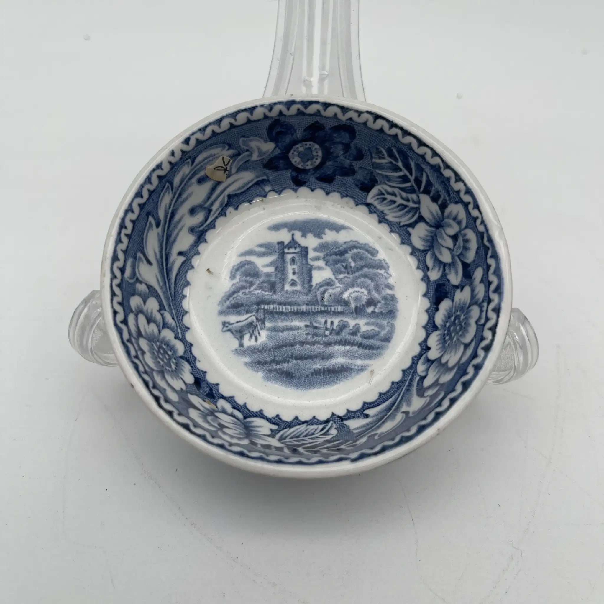 [Vintage] Fruit bowl (small bowl) / Wood & Sons / Woodland / 1950-1970s (estimated) / Ironstone / England / Blue & White, Copperplate transfer, British countryside scene