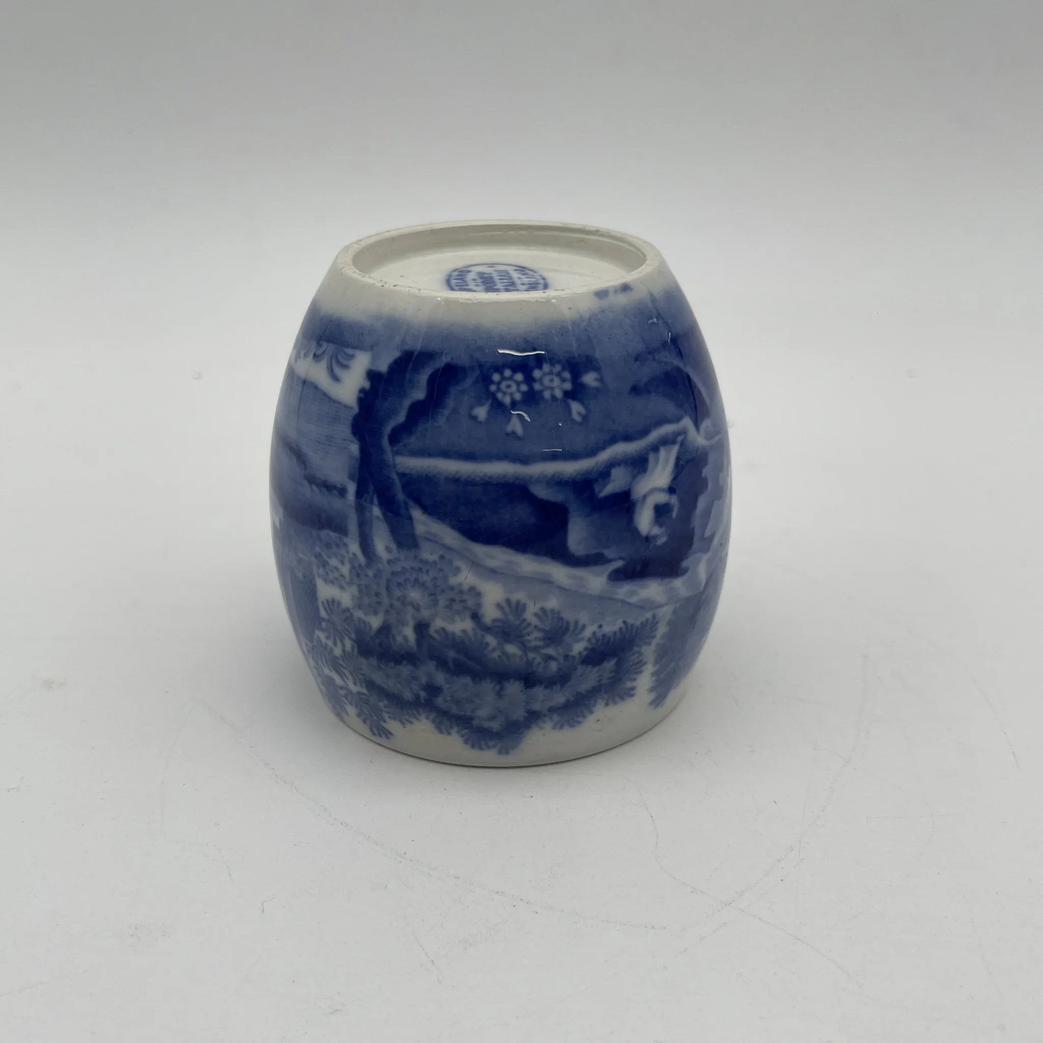 【アンティーク】 シュガーボウル (シュガーポット) / Spode (スポード) / Blue Italian / 1890-1920年代 / 陶器 / イギリス / ブルー＆ホワイト, 銅版転写, 古代ローマ遺跡